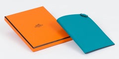 New Hermes Blue Paon Epsom Passport Holder