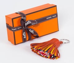 Hermes Multicolor Leather Key Chain New
