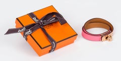 New Hermes Rose Azalee Double Kelly Bracelet