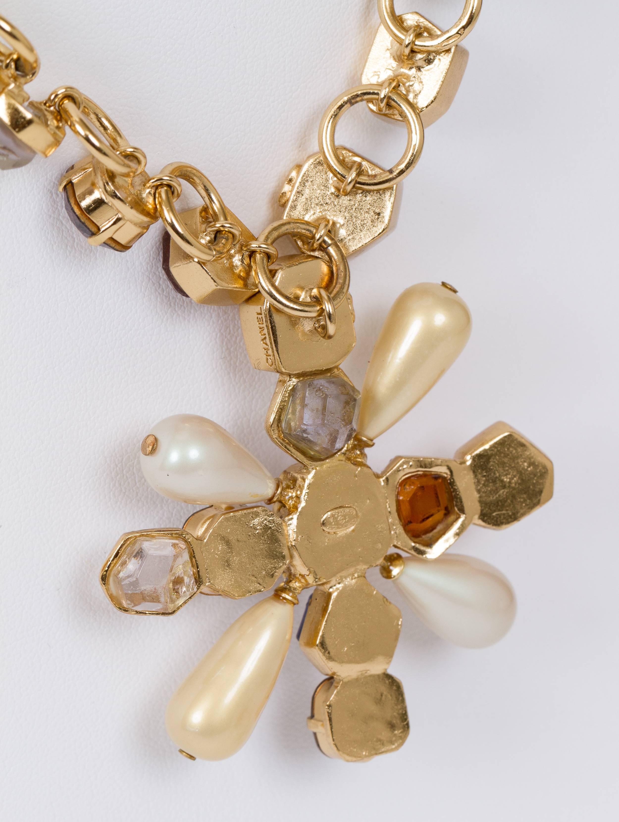 Chanel Gripoix Maltese Pendant Necklace In Good Condition In West Hollywood, CA