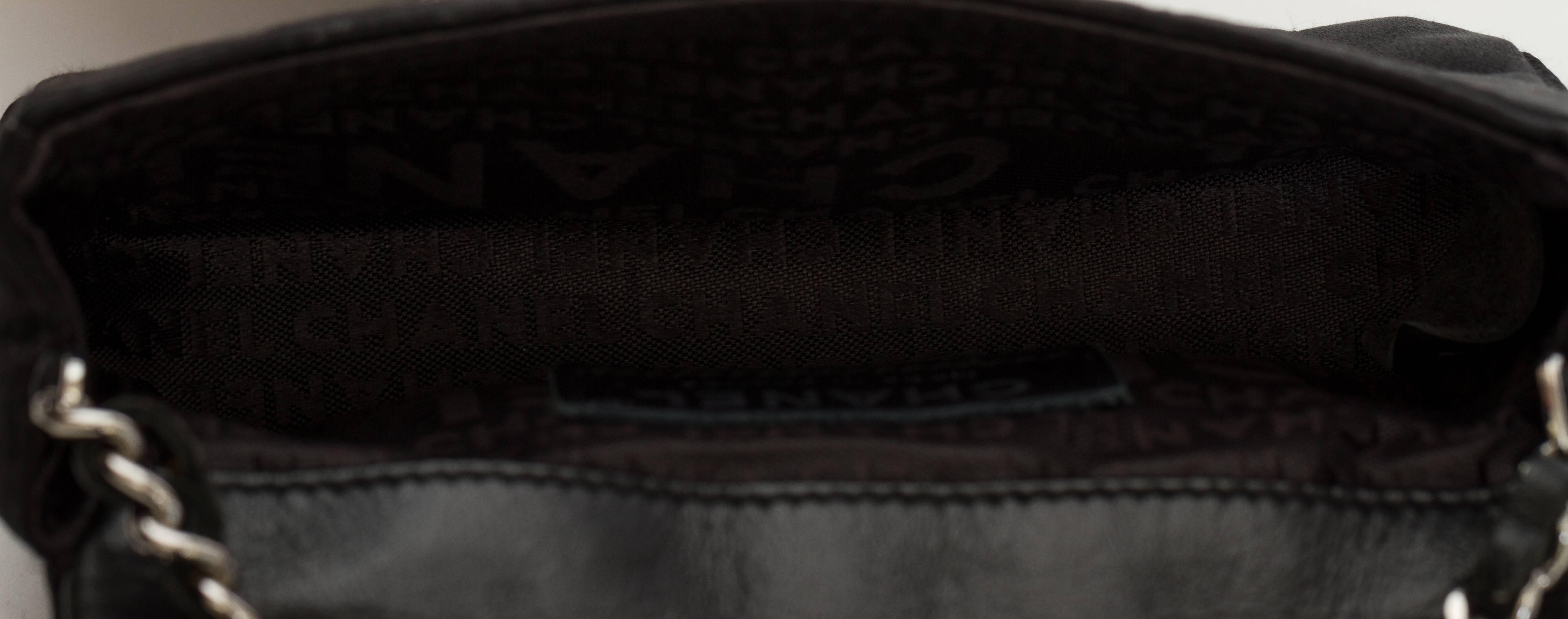Chanel Black Silk Mini Make Up Flap Bag 3