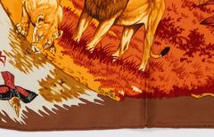 Hermès Brown Africa Scarf, Artist Dallet