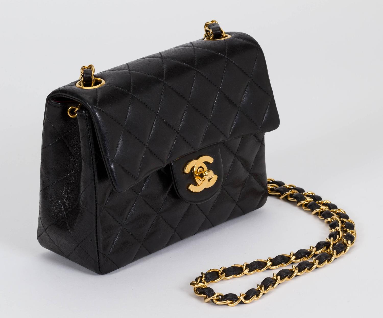 Chanel Black Leather Mini Classic Flap Bag at 1stdibs