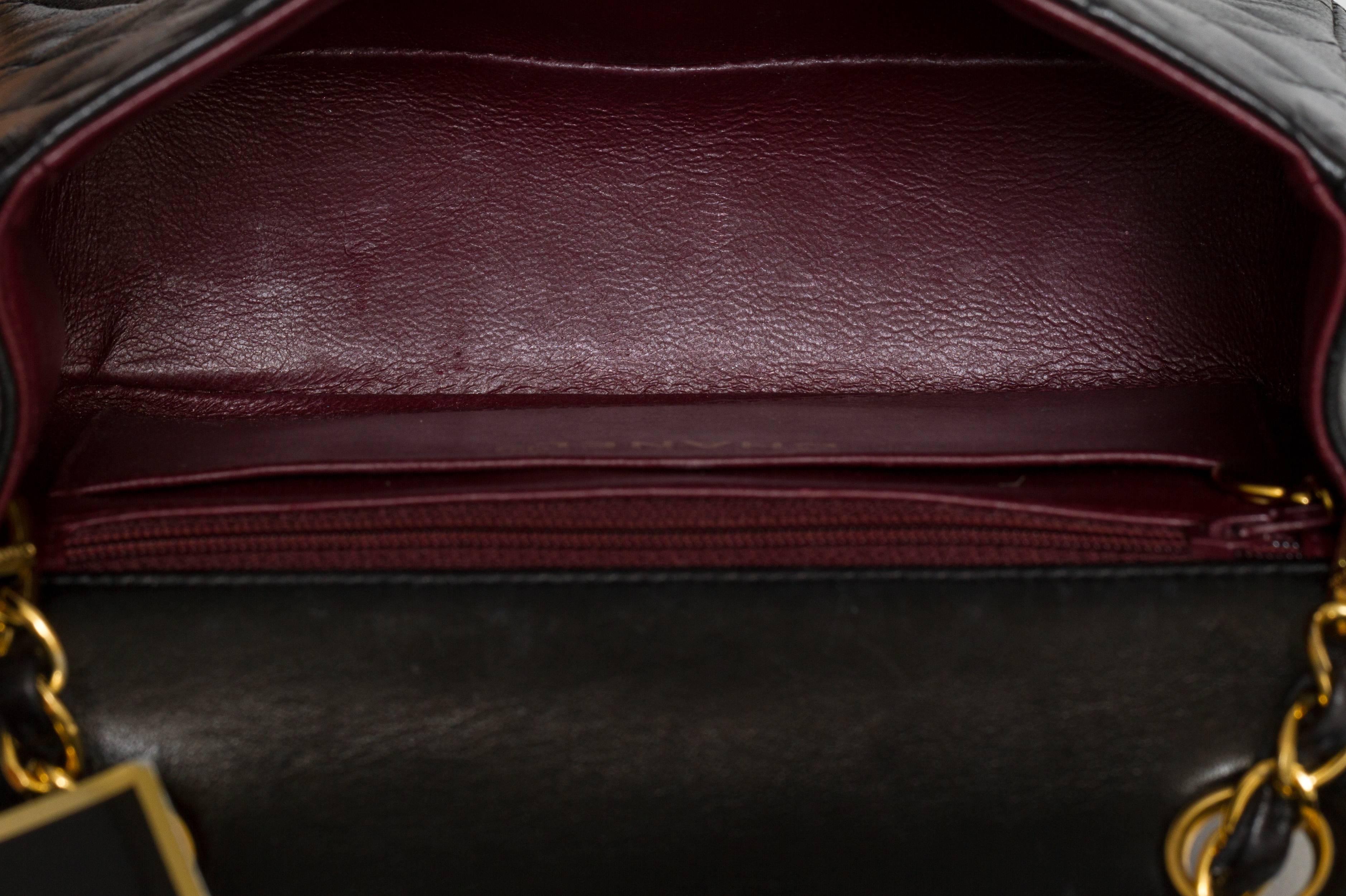 Chanel Black Leather Mini Classic Flap Bag 1
