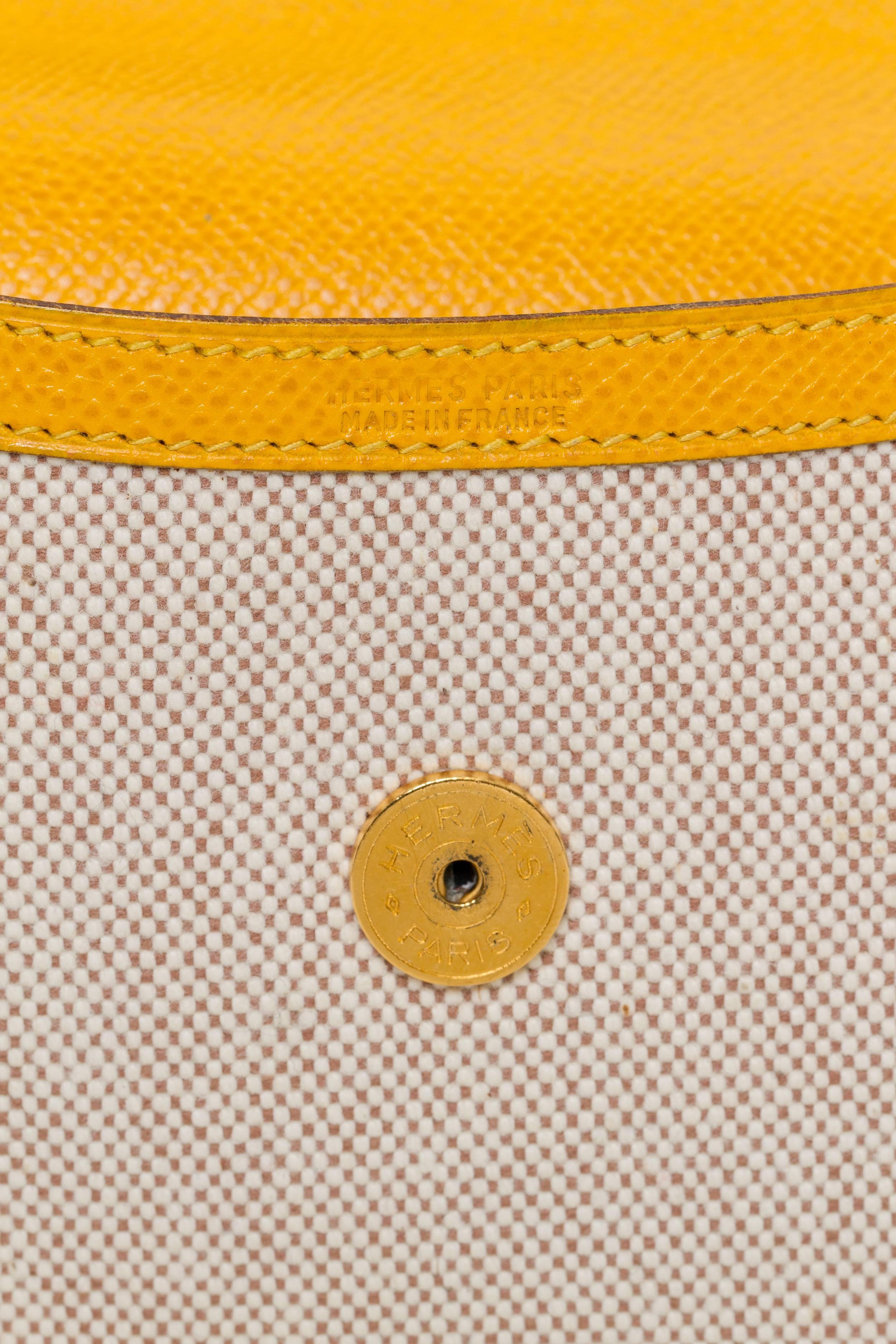 Women's or Men's Hermès Yellow Soleil & Toile Clutch