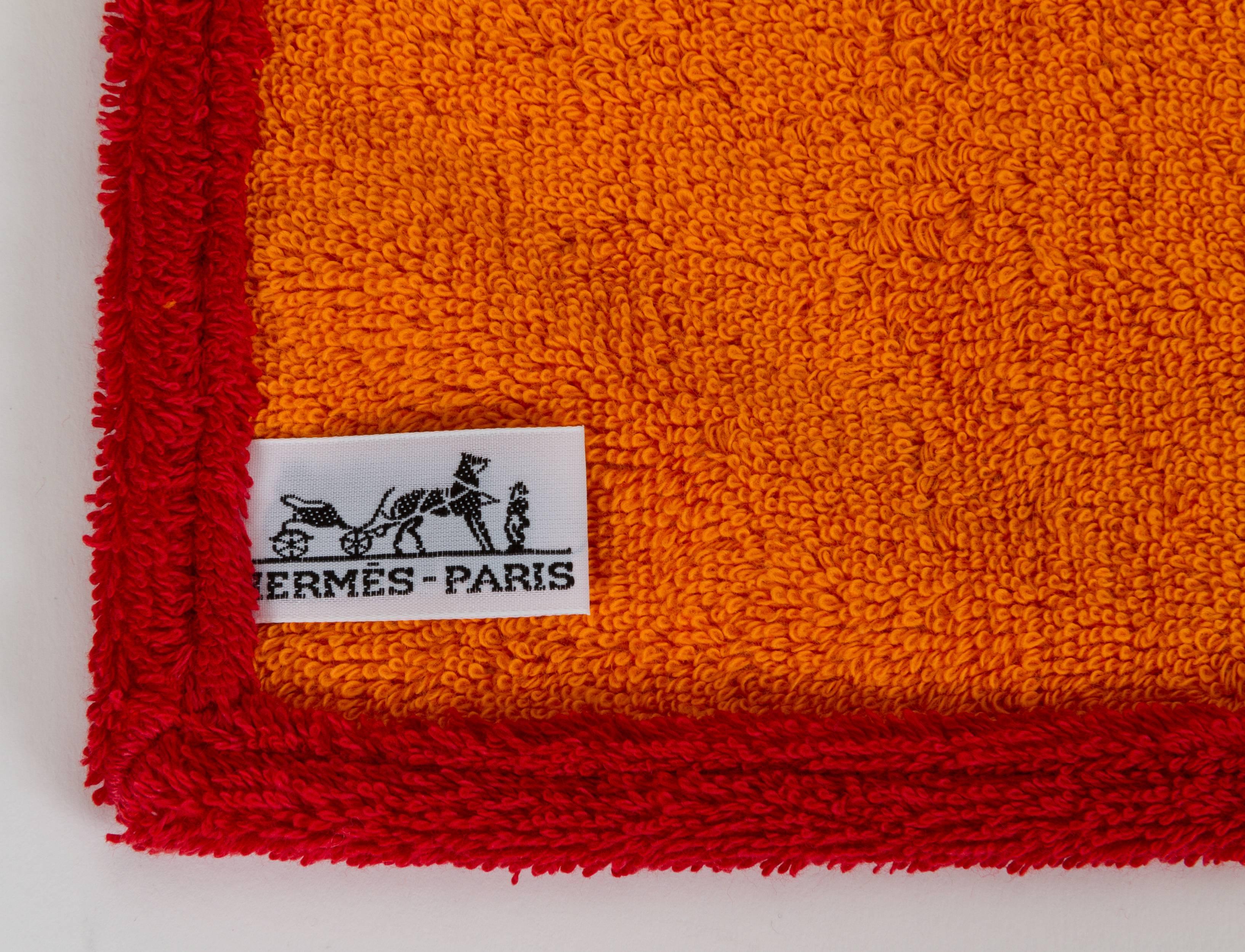 Red Hermès Fucsia Beach Towel Feline Print