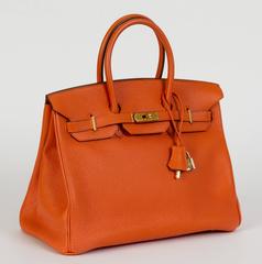 Hermès Orange Togo & Gold Birkin 35