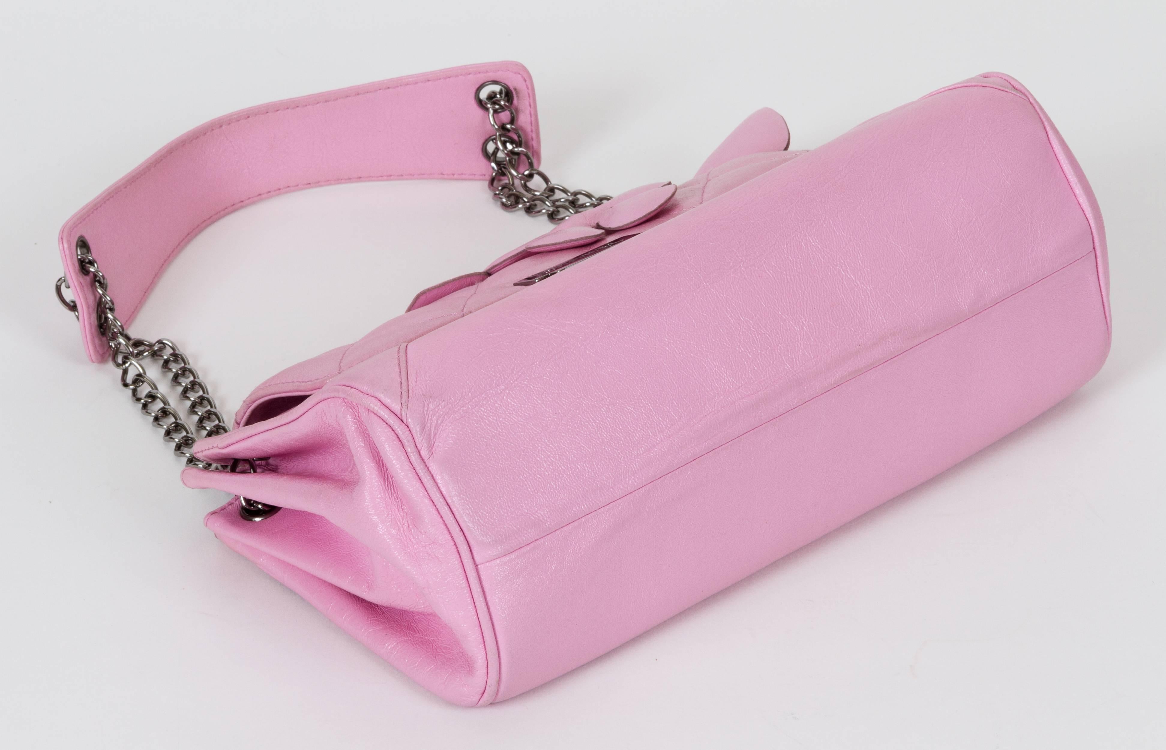 Women's Chanel Pink Accordion Flower Flap Bag