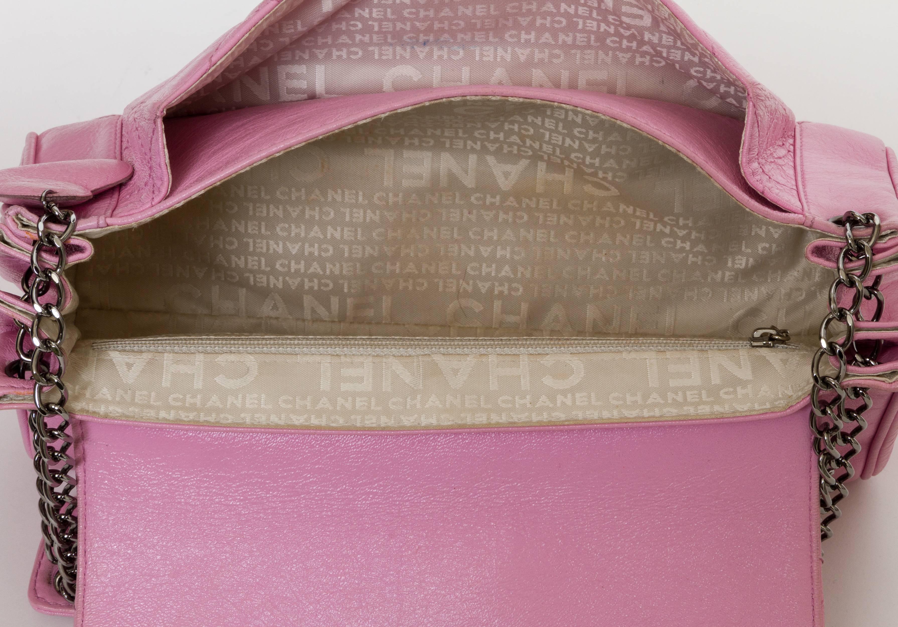 Chanel Pink Accordion Flower Flap Bag 1