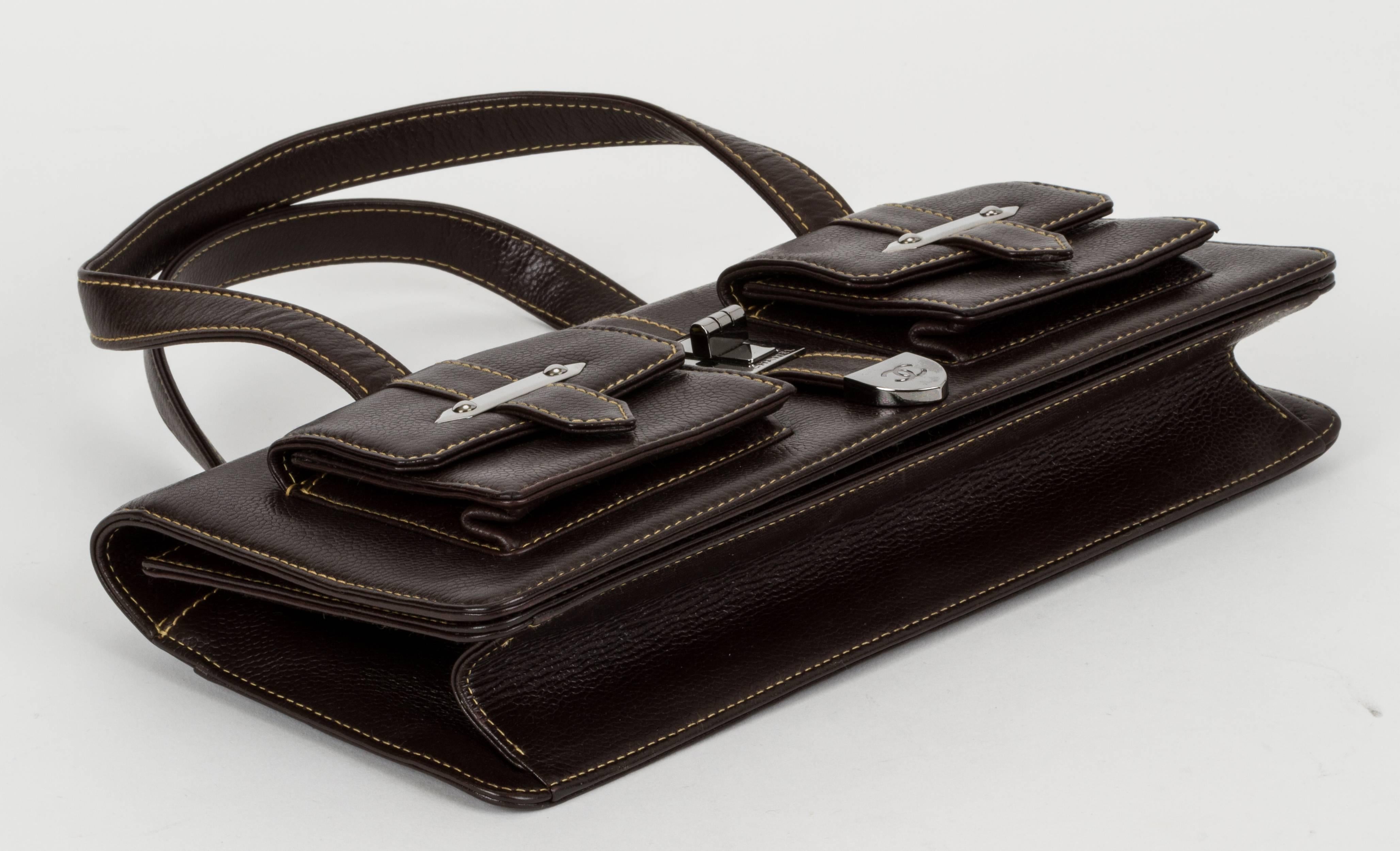 Black Chanel Dark-Brown Caviar Handbag
