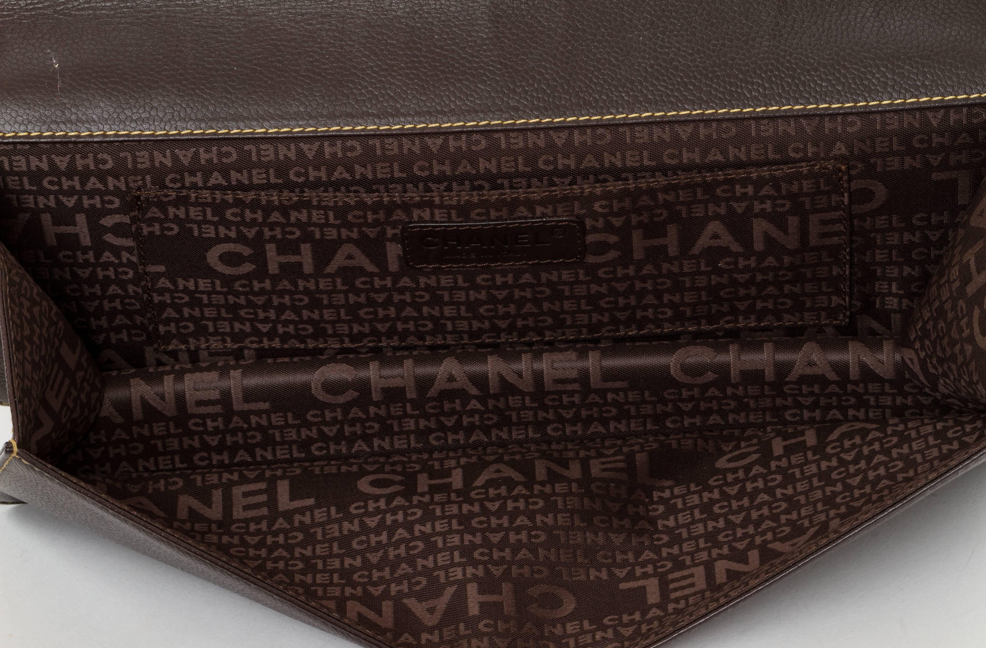 Chanel Dark-Brown Caviar Handbag In Good Condition In West Hollywood, CA
