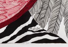 Hermès Black & White Pegasus Twill Scarf