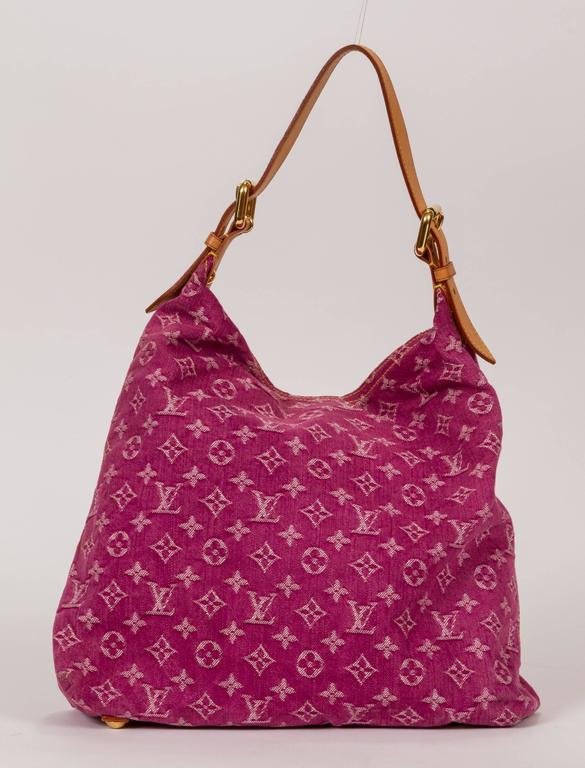 Vuitton Pink Denim Monogram Shoulder Bag at 1stDibs