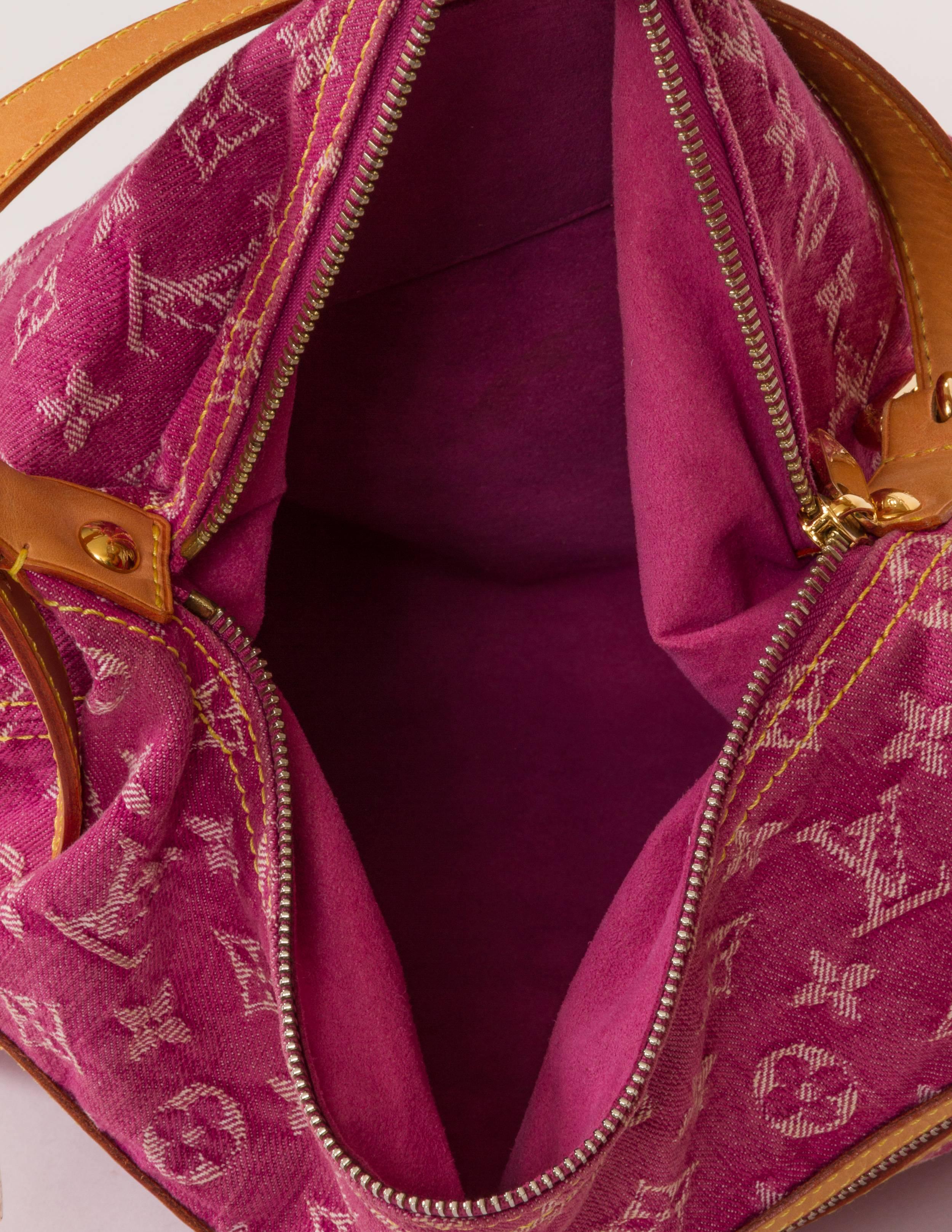 louis vuitton pink denim bag