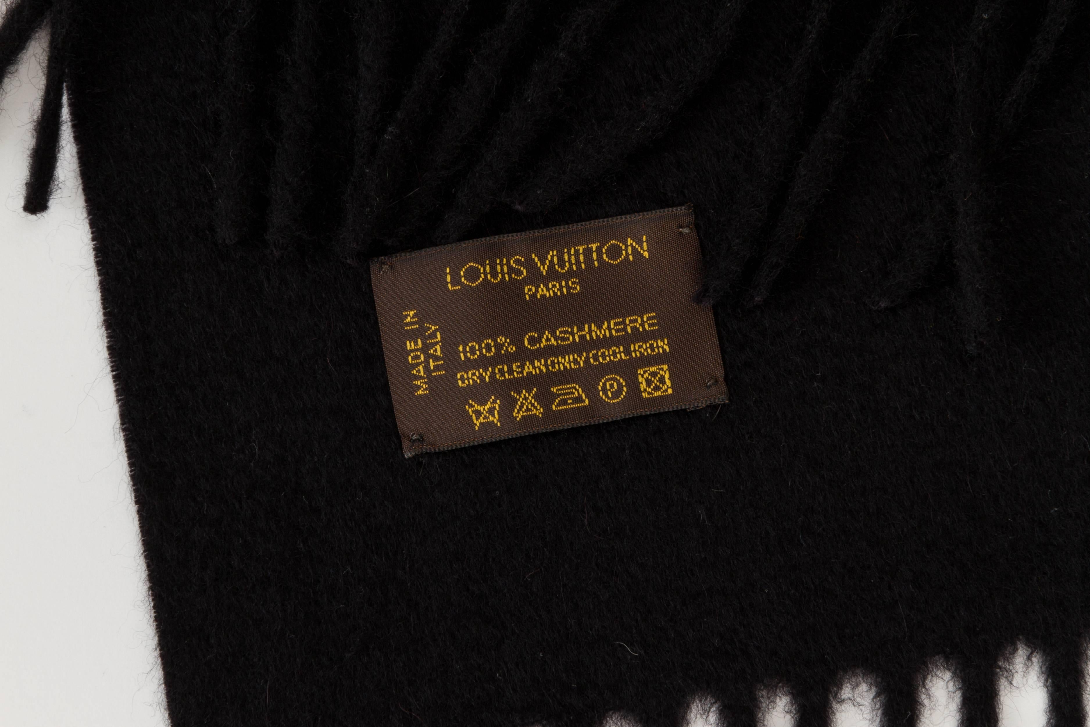 Louis Vuitton Cashmere Black Shawl In Excellent Condition In West Hollywood, CA