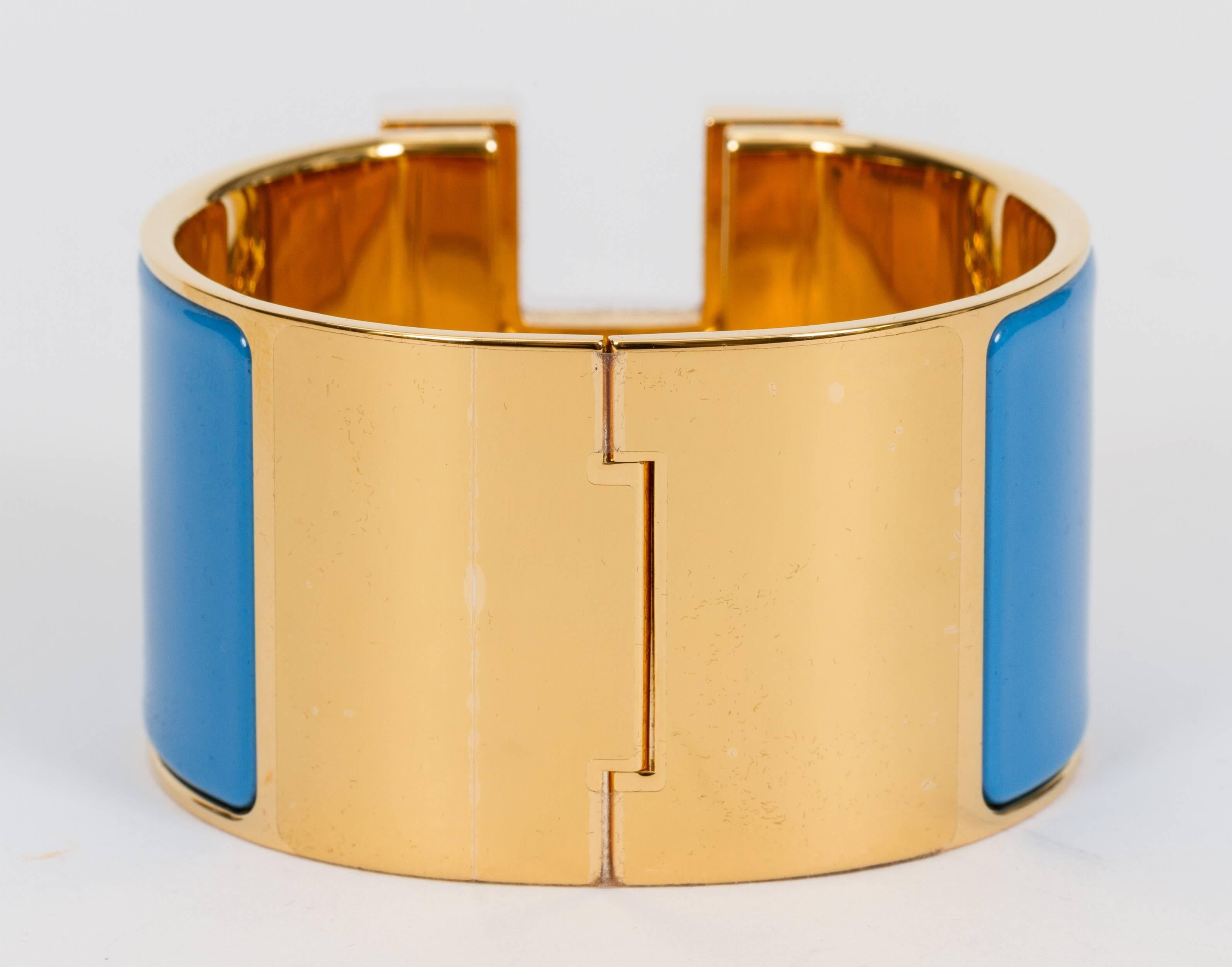 Women's Hermès Mega Clic Clac Bleu Ciel Bracelet