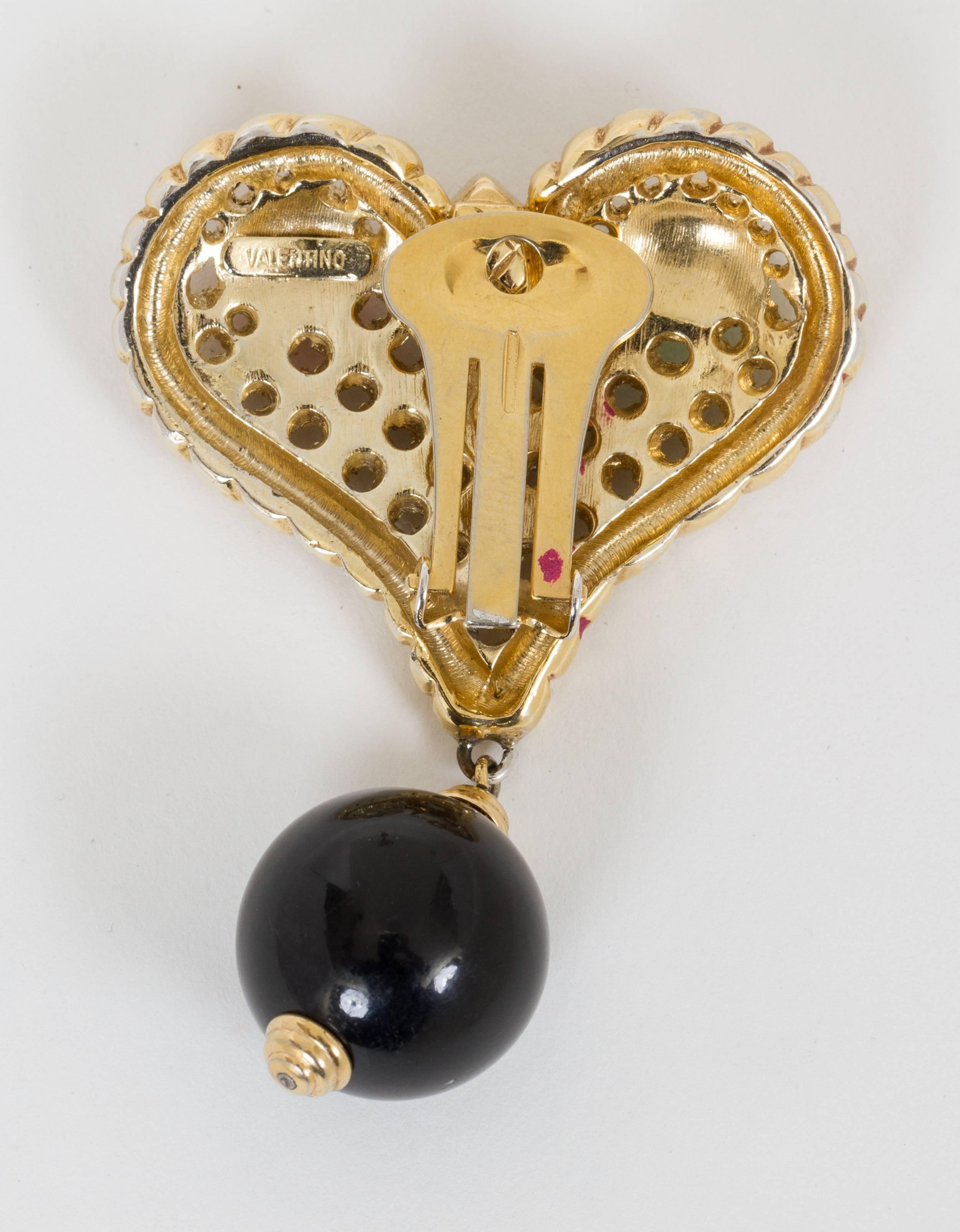 valentino heart earrings