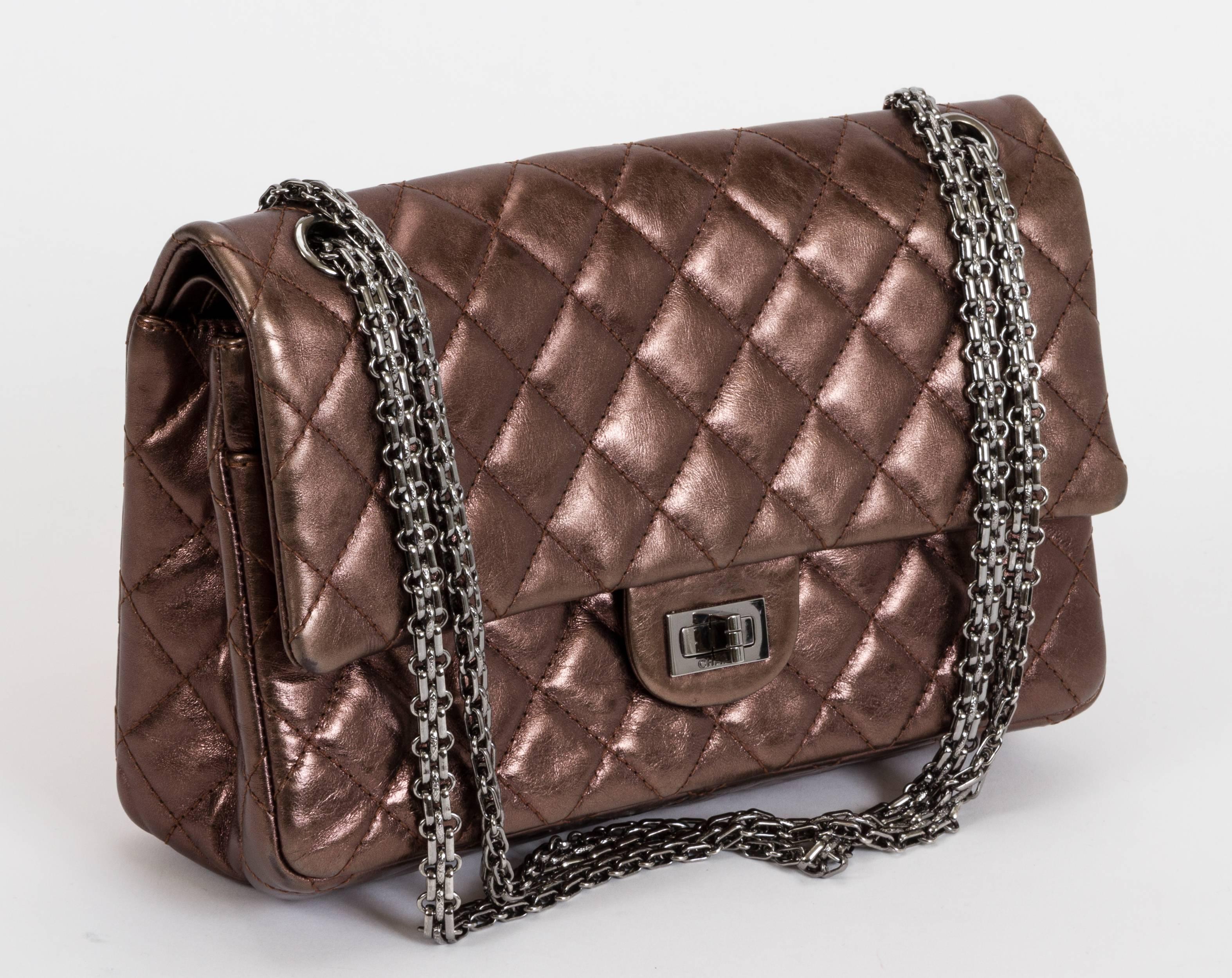Brown Chanel Reissue Jumbo Bronze Flap Bag