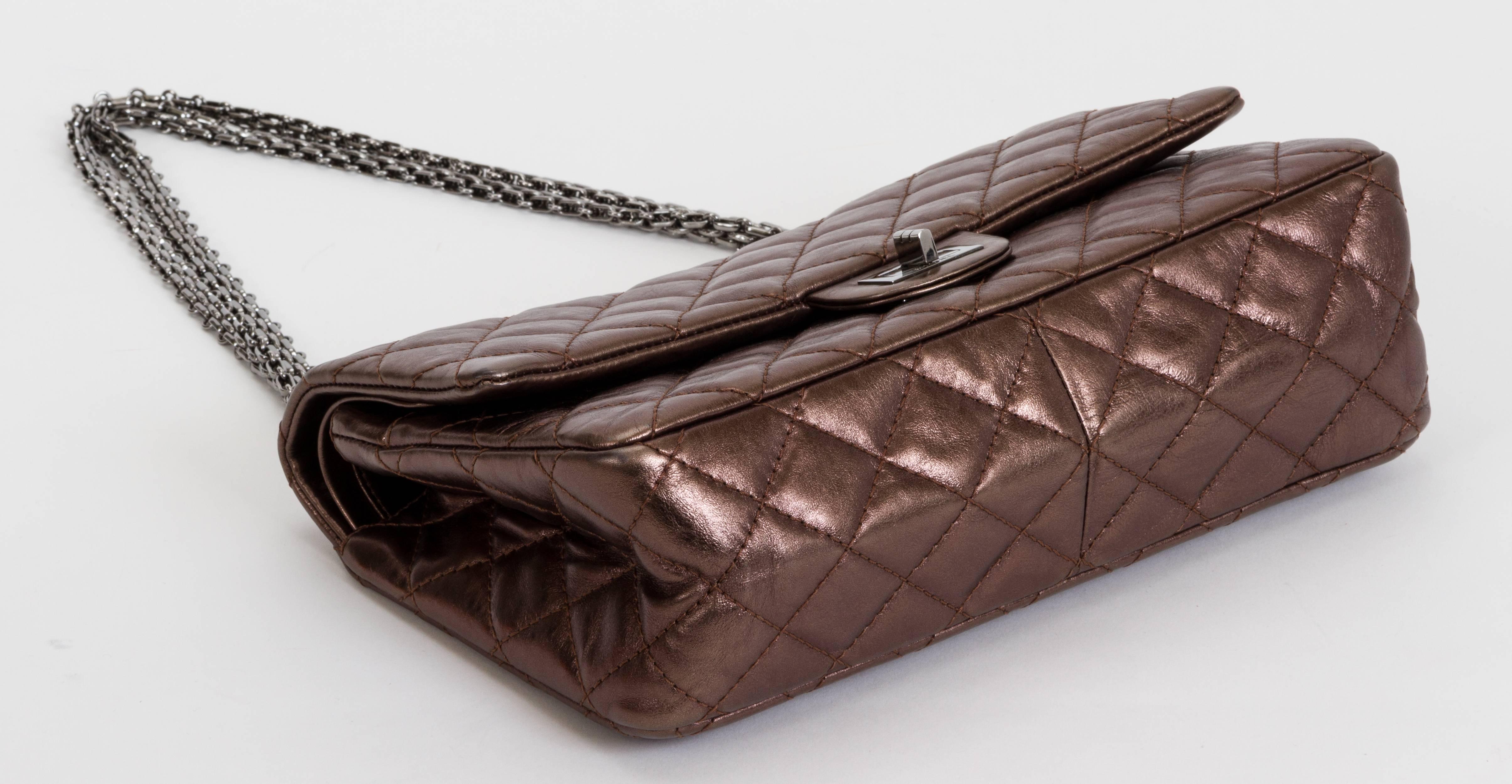 Chanel Reissue Jumbo Bronze Flap Bag In Good Condition In West Hollywood, CA
