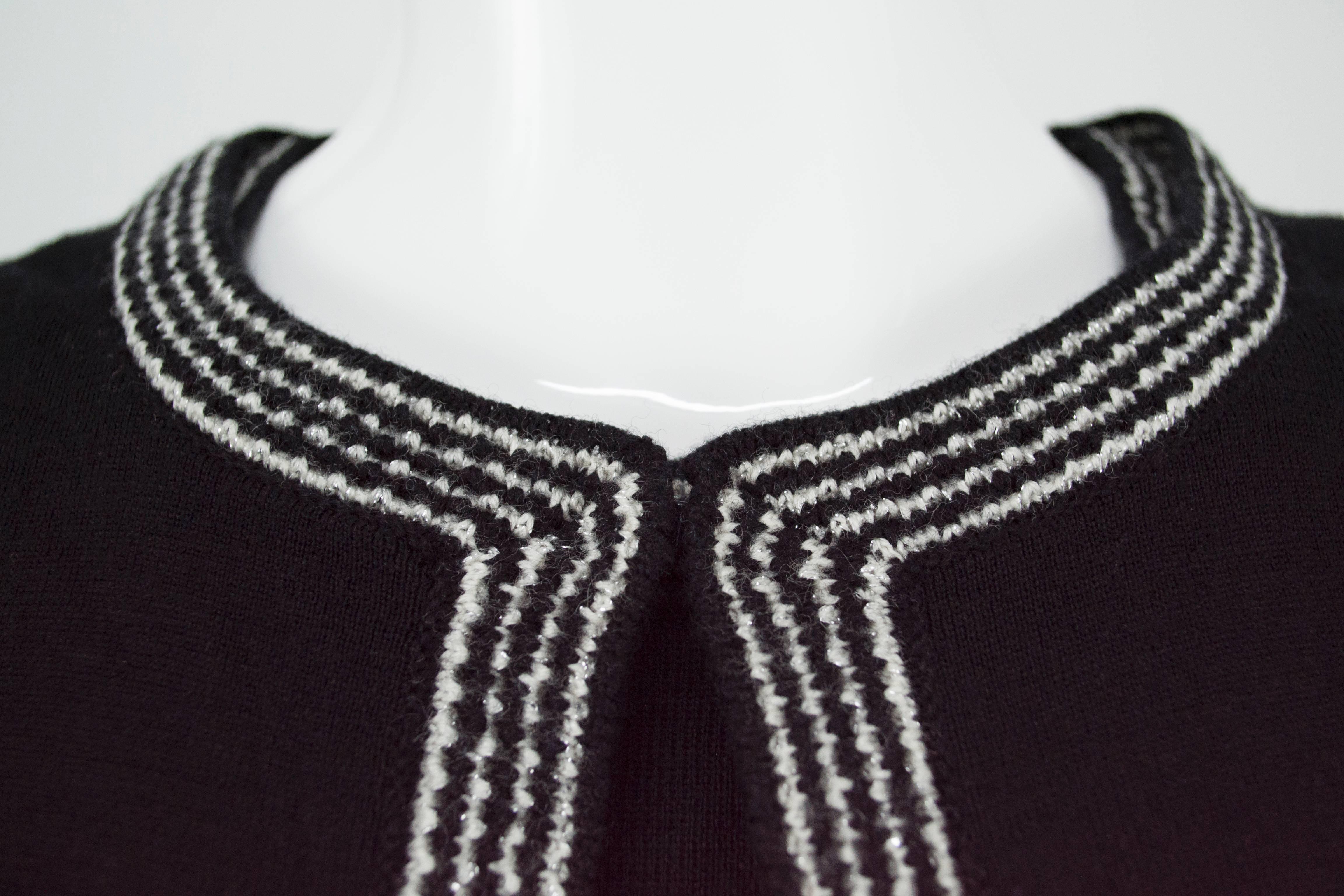 Chanel Black Metallic 2pc Twinset Sweater 36 1