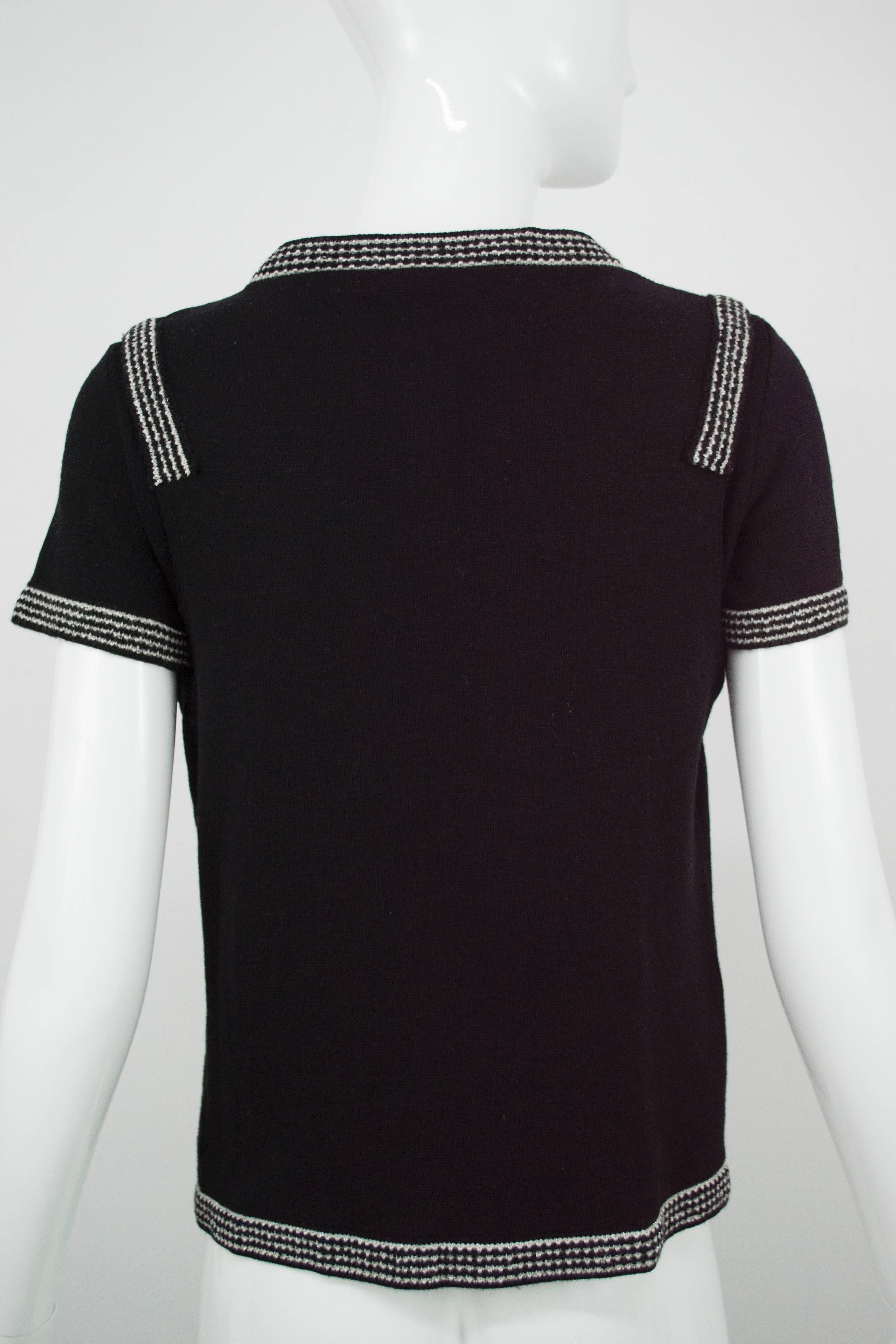 Chanel Black Metallic 2pc Twinset Sweater 36 2