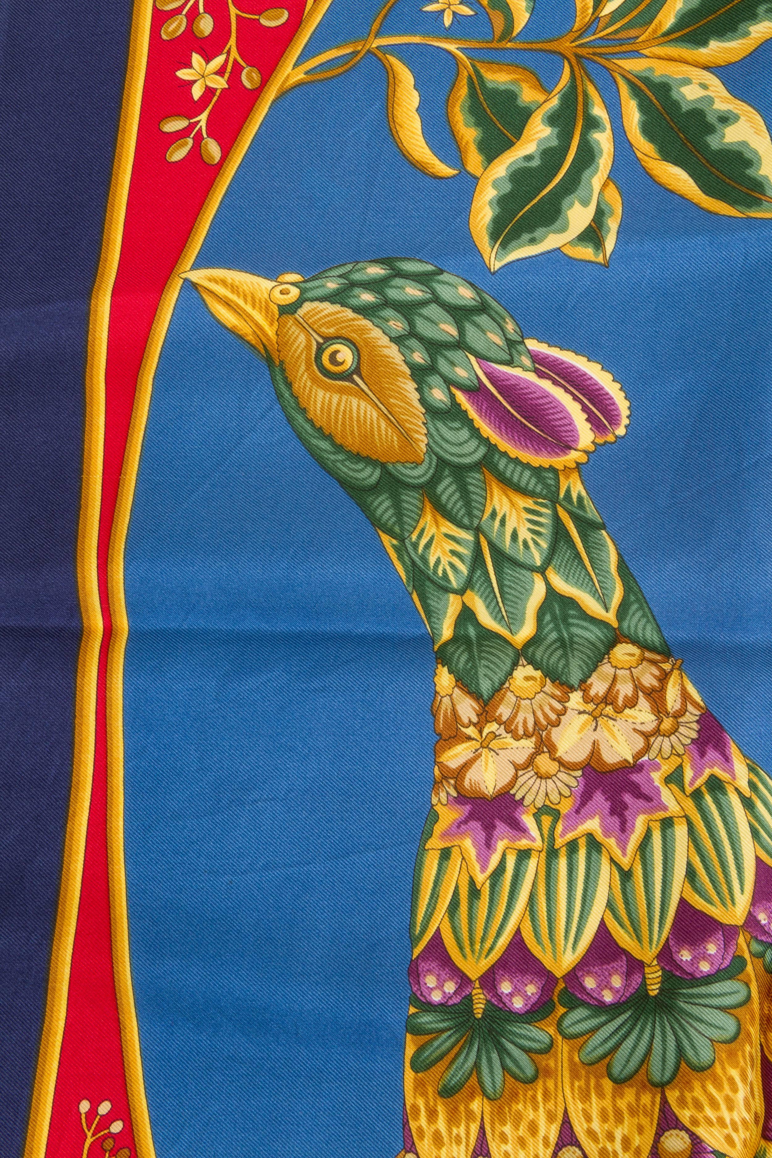 hermes peacock scarf