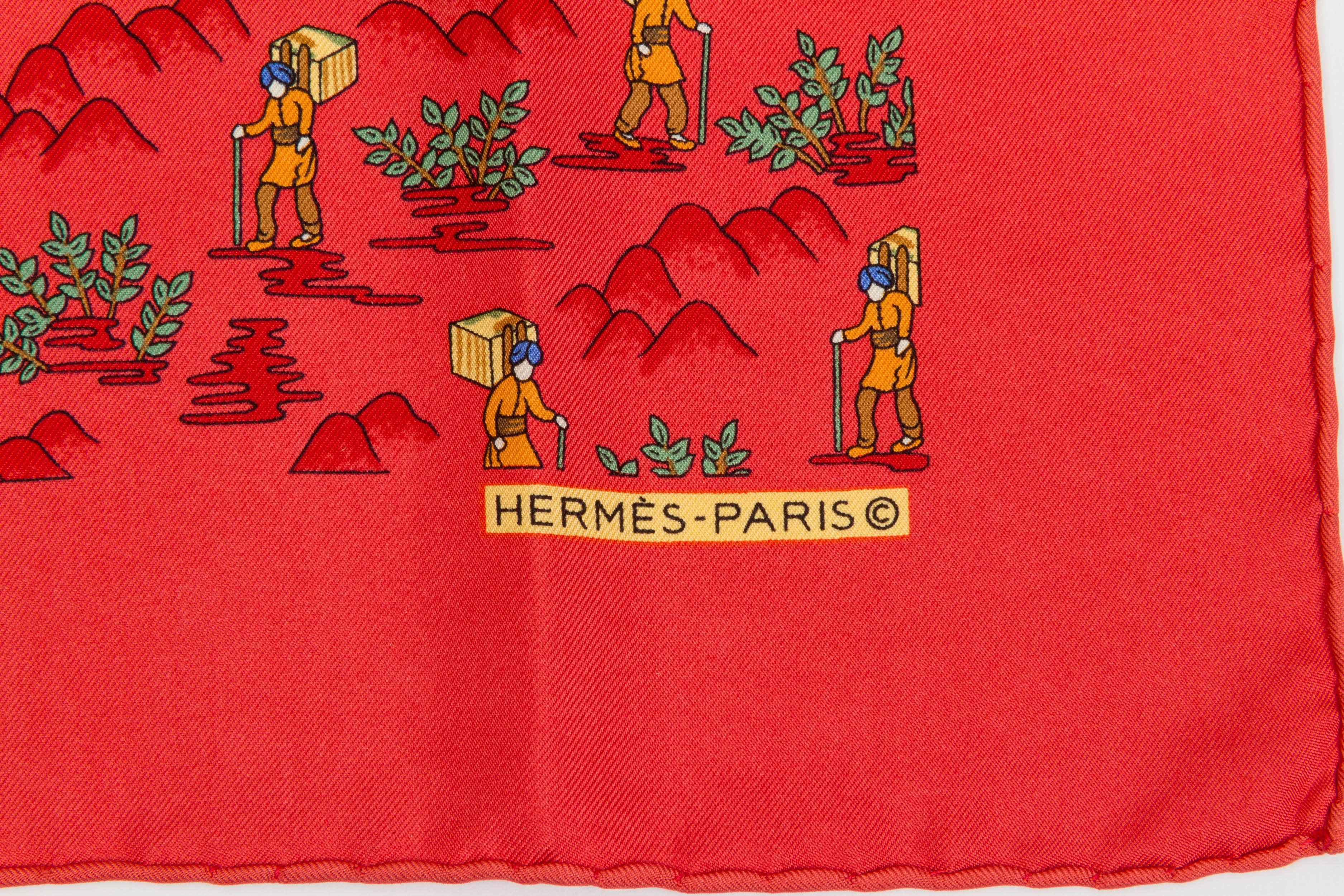 Hermes 100% silk twill pouchette 16.5