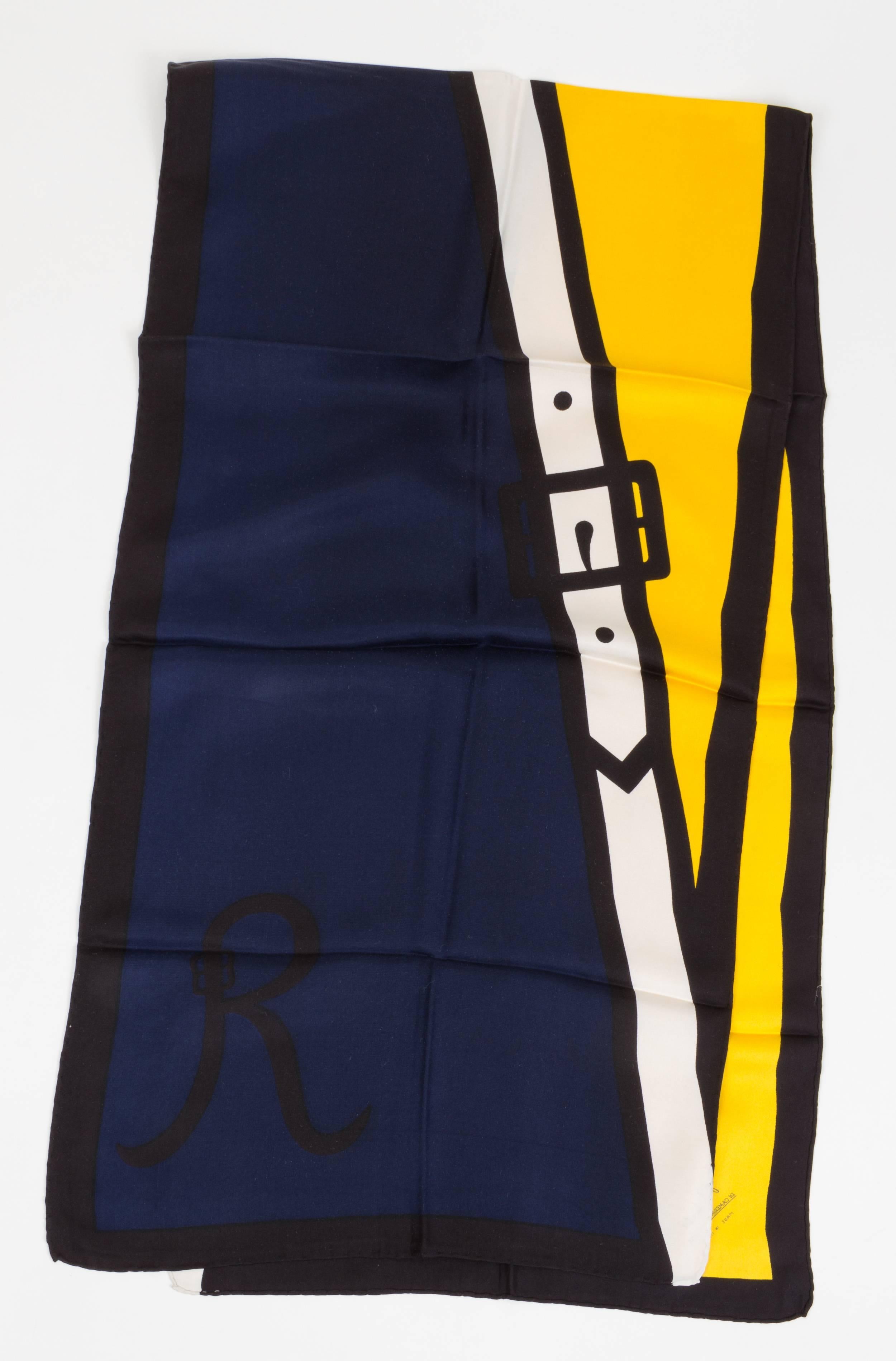 yellow and navy scarf