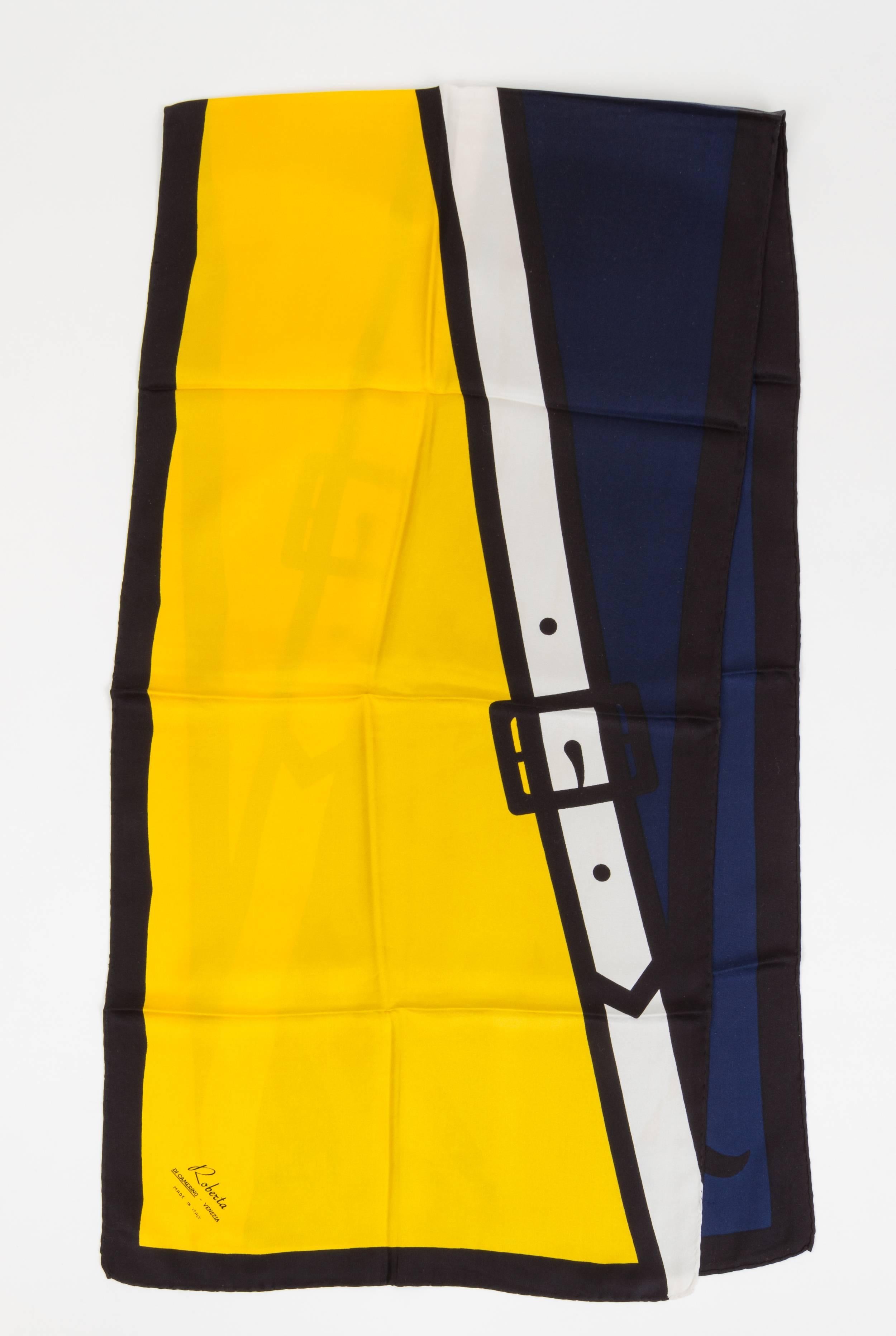 navy yellow scarf