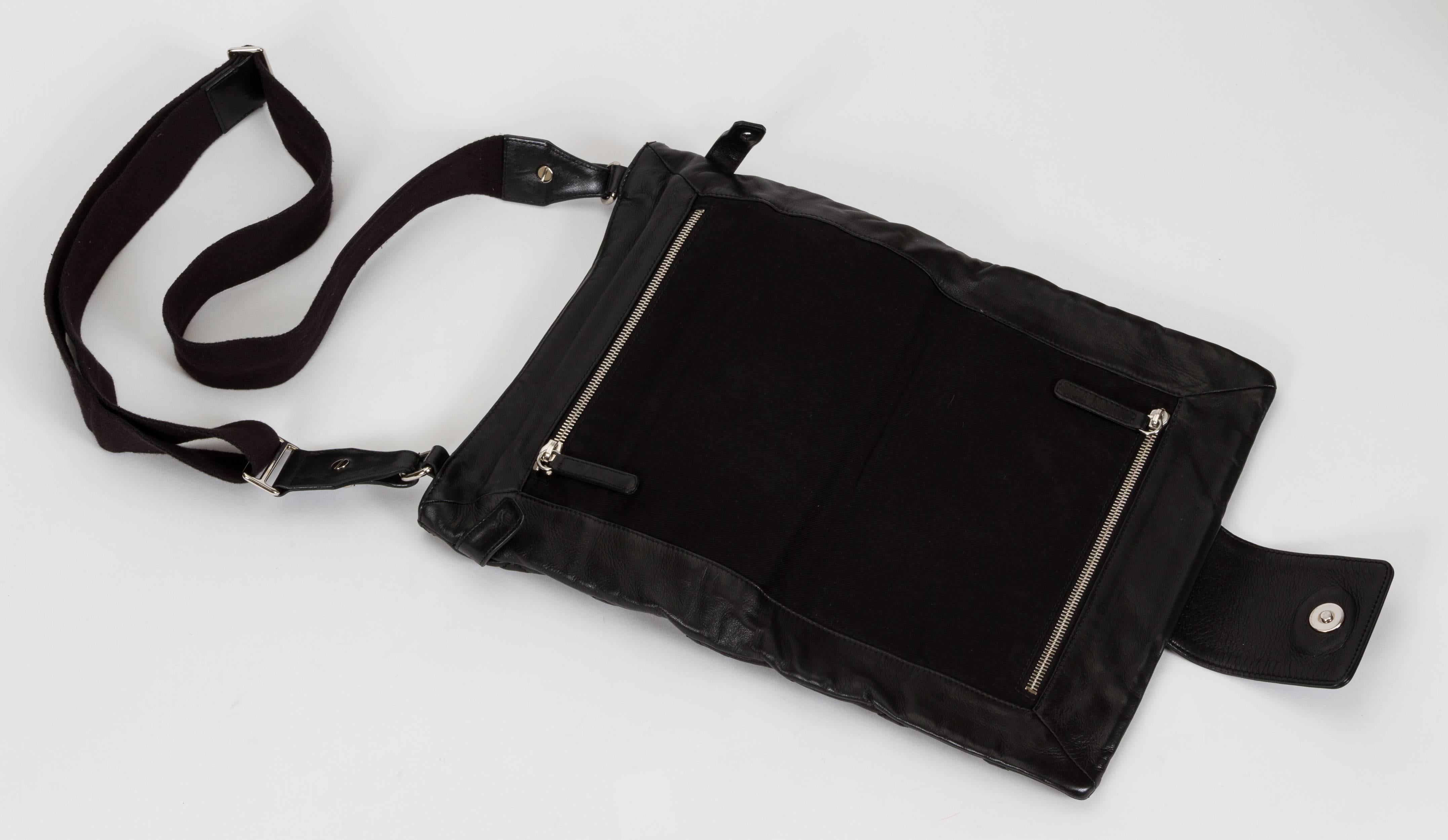 Chanel Black leather Cross Body Double Bag 1