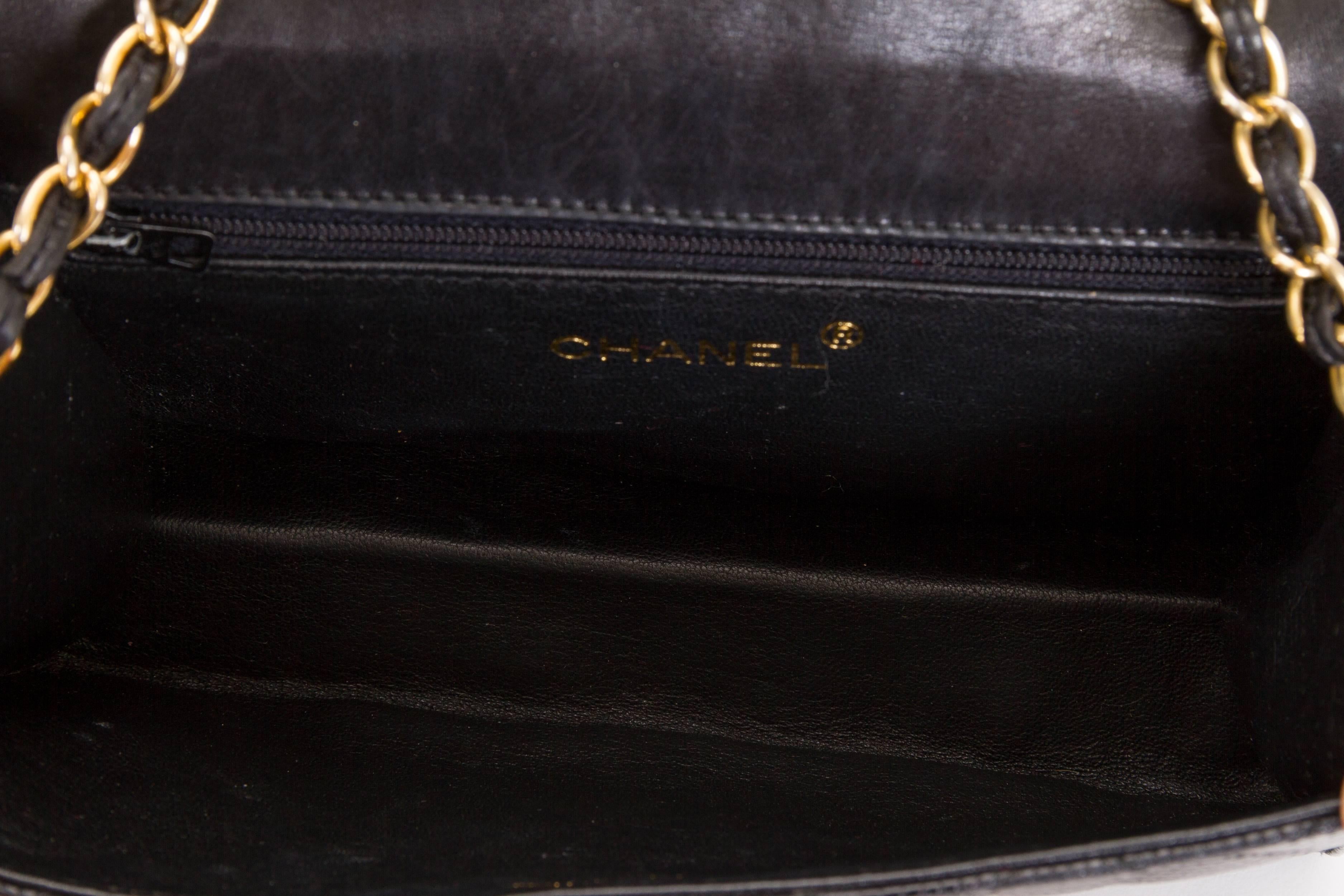 Chanel Black Lizard Evening Tassel Bag 1