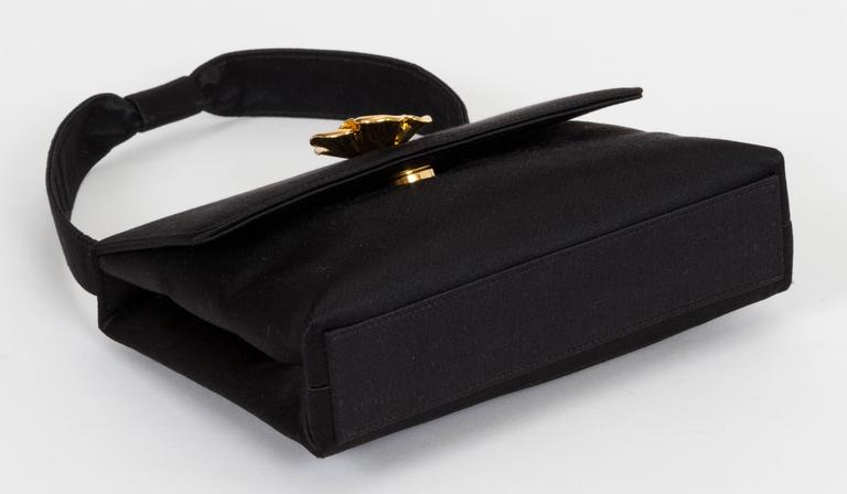 Chanel Black Silk Camellia Evening Bag at 1stDibs | chanel evening bags