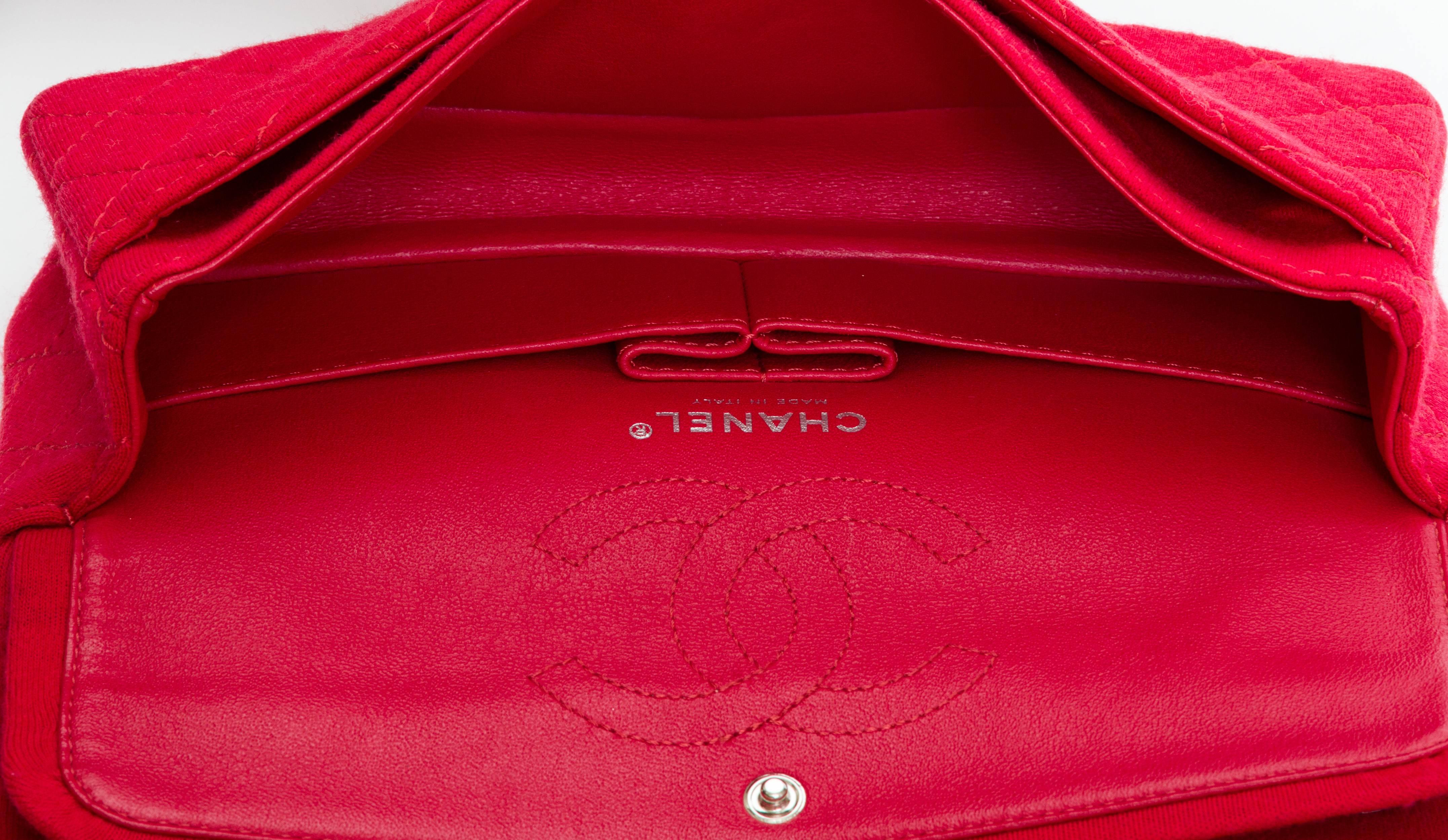 Women's Chanel Red Jersey Reissue Double Flap