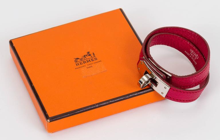 Hermès Kelly Ruby Chevre Double Bracelet at 1stDibs