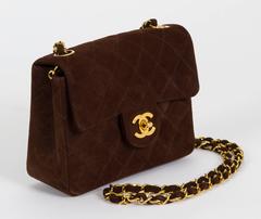 Chanel Brown Suede Mini Classic Flap