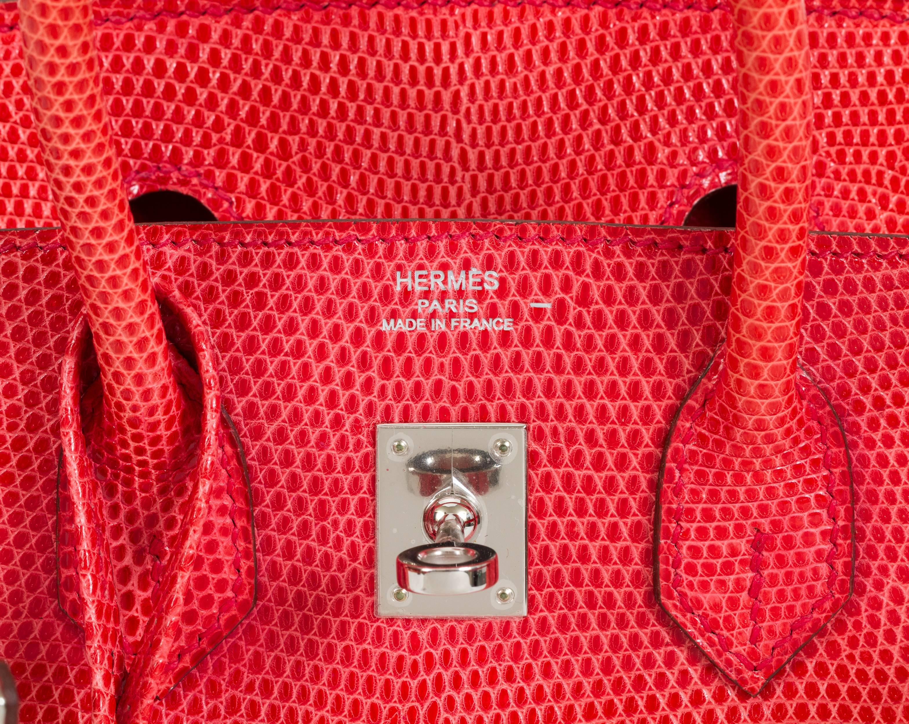 Women's Hermès Rare Birkin 25 Rouge Lizard Never Worn