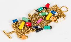 Chanel Gold Collectible Pills Chain Bracelet