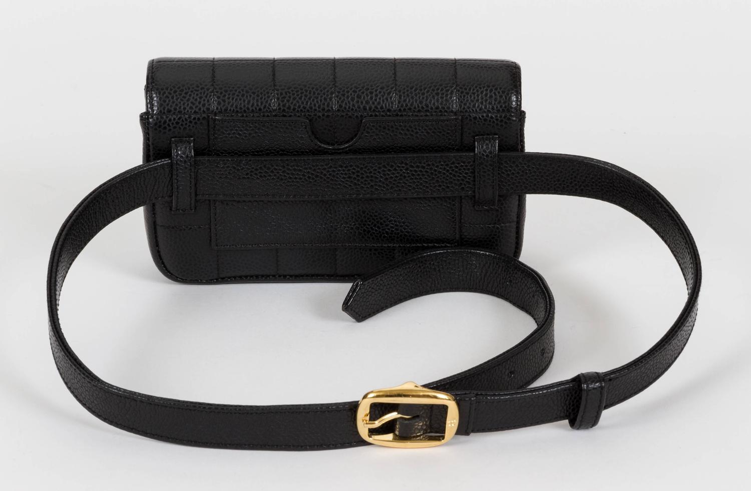 Chanel Black Caviar Quilted Fanny Belt Pack Bag at 1stdibs