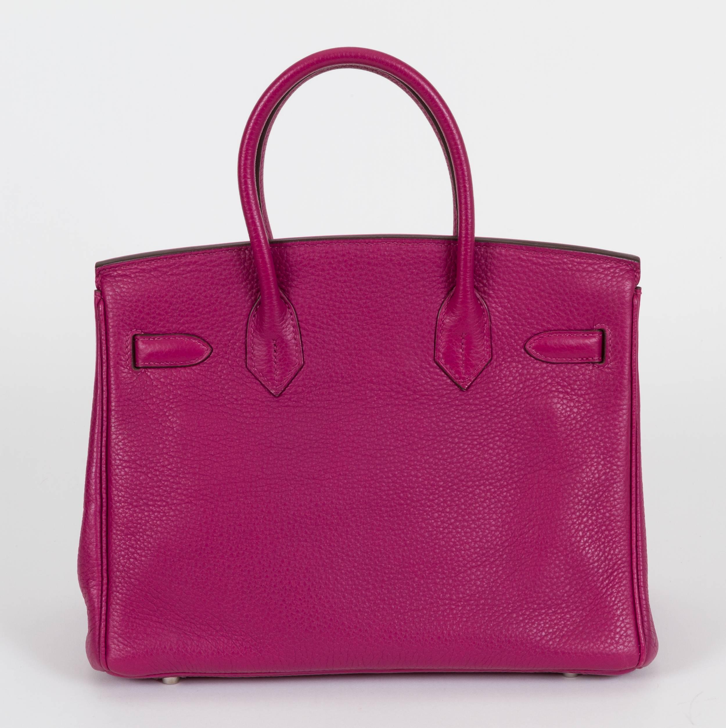 Purple Hermès Birkin 30cm Tosca Clemence Bag