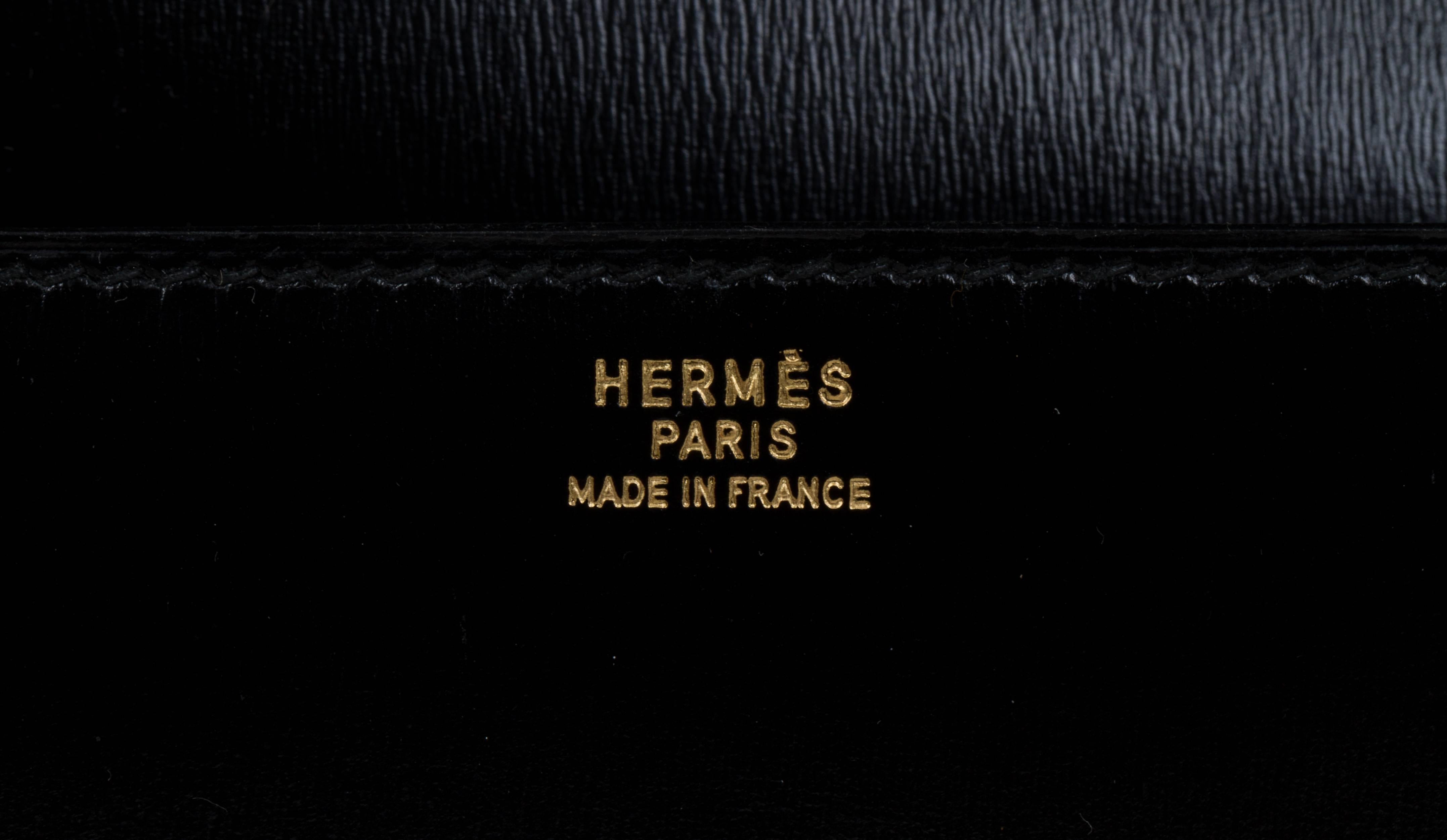 1984 Hermès Black Box Calf & Lizard Clutch Bag 1