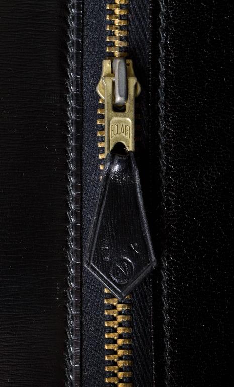 1984 Hermès Black Box Calf and Lizard Clutch Bag For Sale at 1stDibs