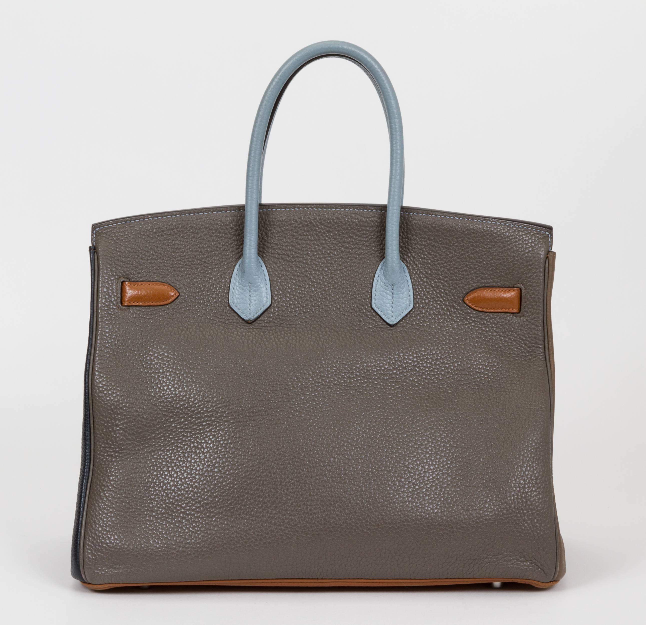 Hermes Seltene Sonderbestellung 35cm Harlekin Birkin (Schwarz) im Angebot