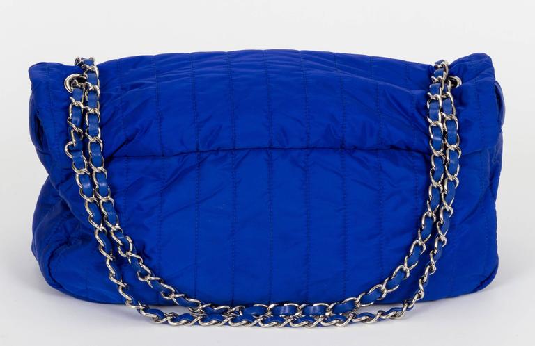 Chanel Electric Blue Nylon Jumbo Flap Bag at 1stDibs