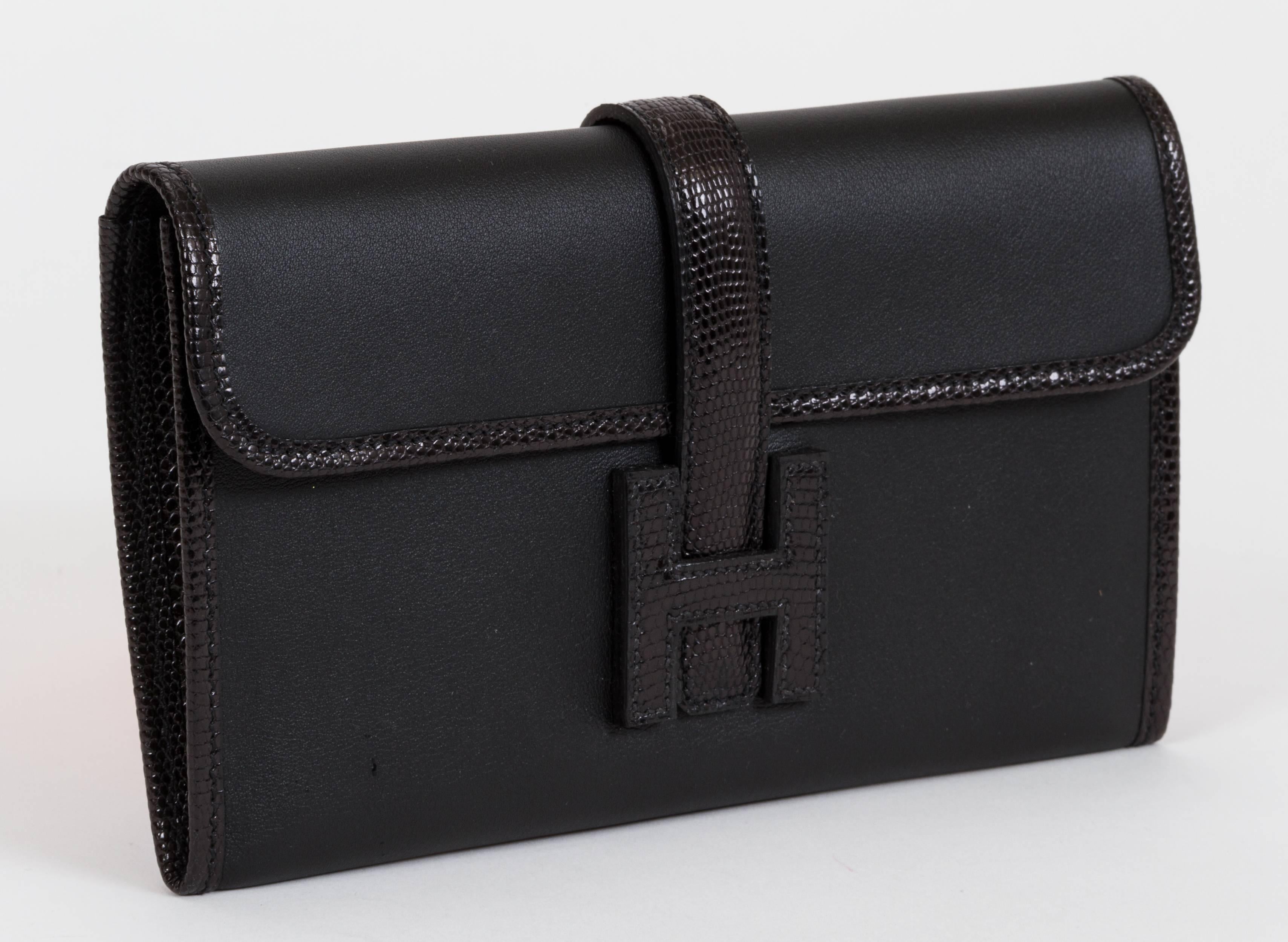 hermes black clutch
