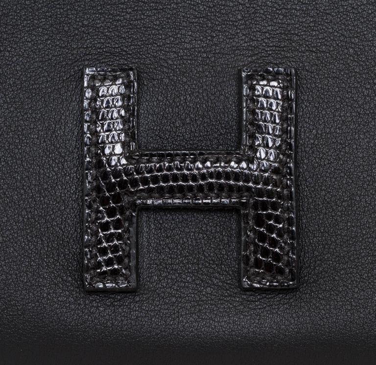 Hermès Jige Clutch Salvator Lizard / Swift Ombré / Black