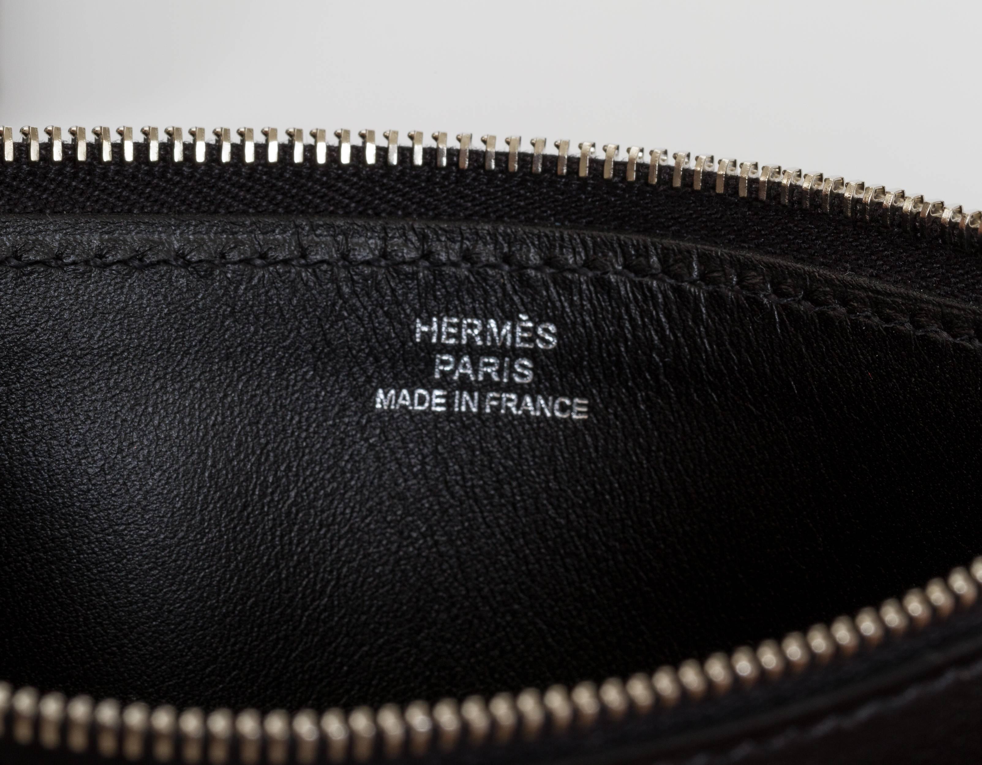 Hermès Black Lizard & Swift Jige Clutch Bag 2