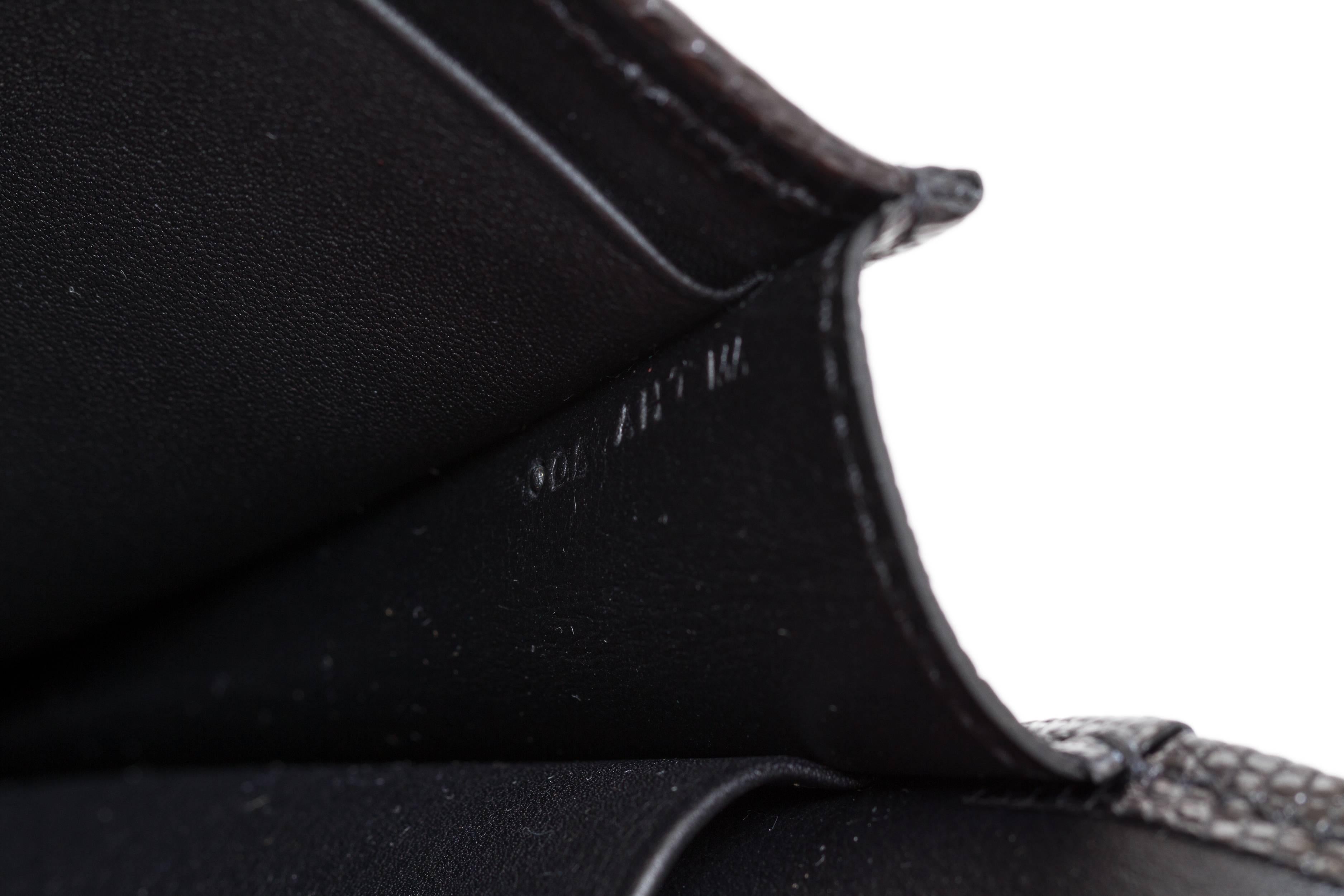 Hermès Black Lizard & Swift Jige Clutch Bag 3