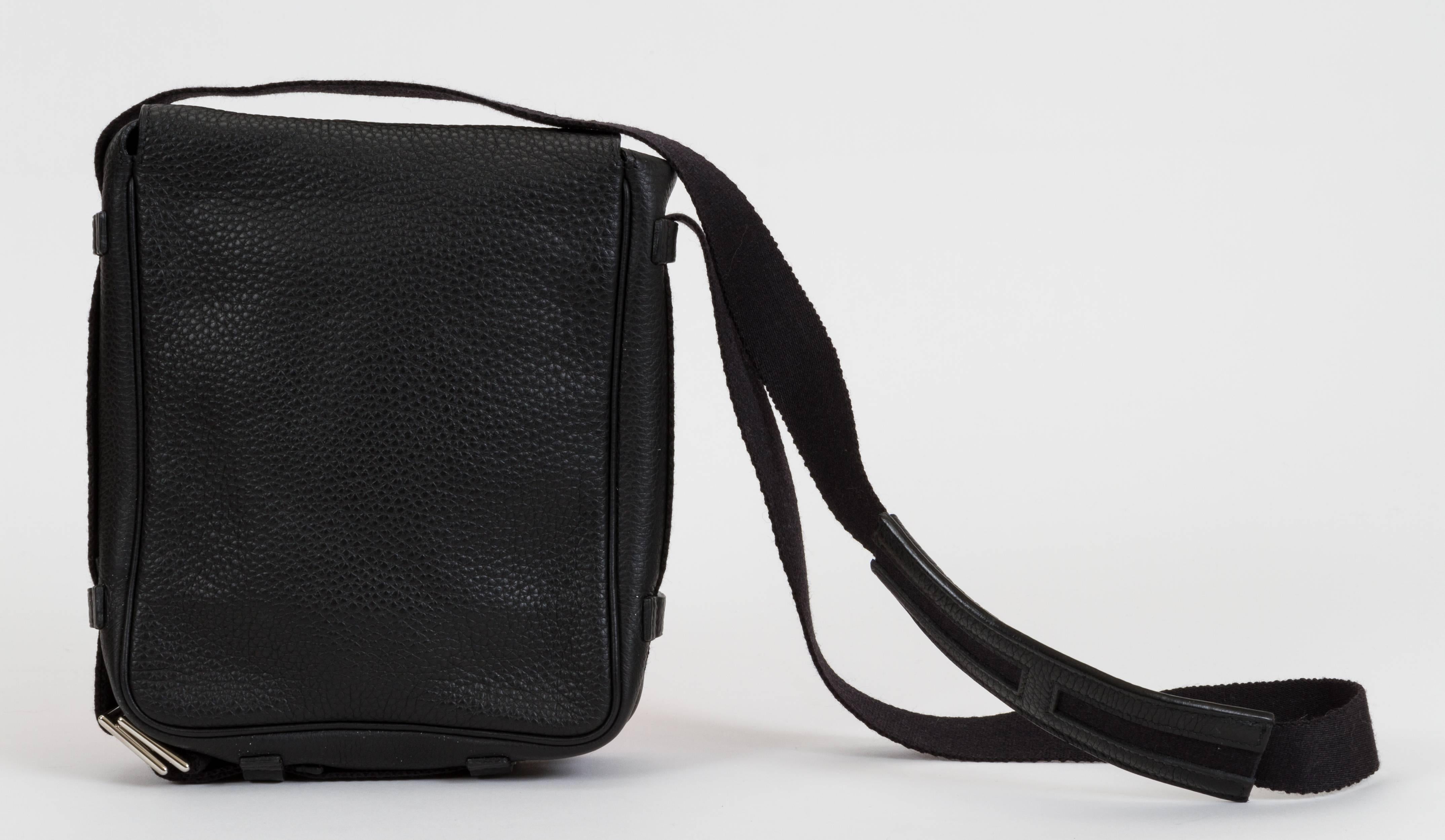Hermès Black Clemence Men's Shoulder Bag In Good Condition In West Hollywood, CA