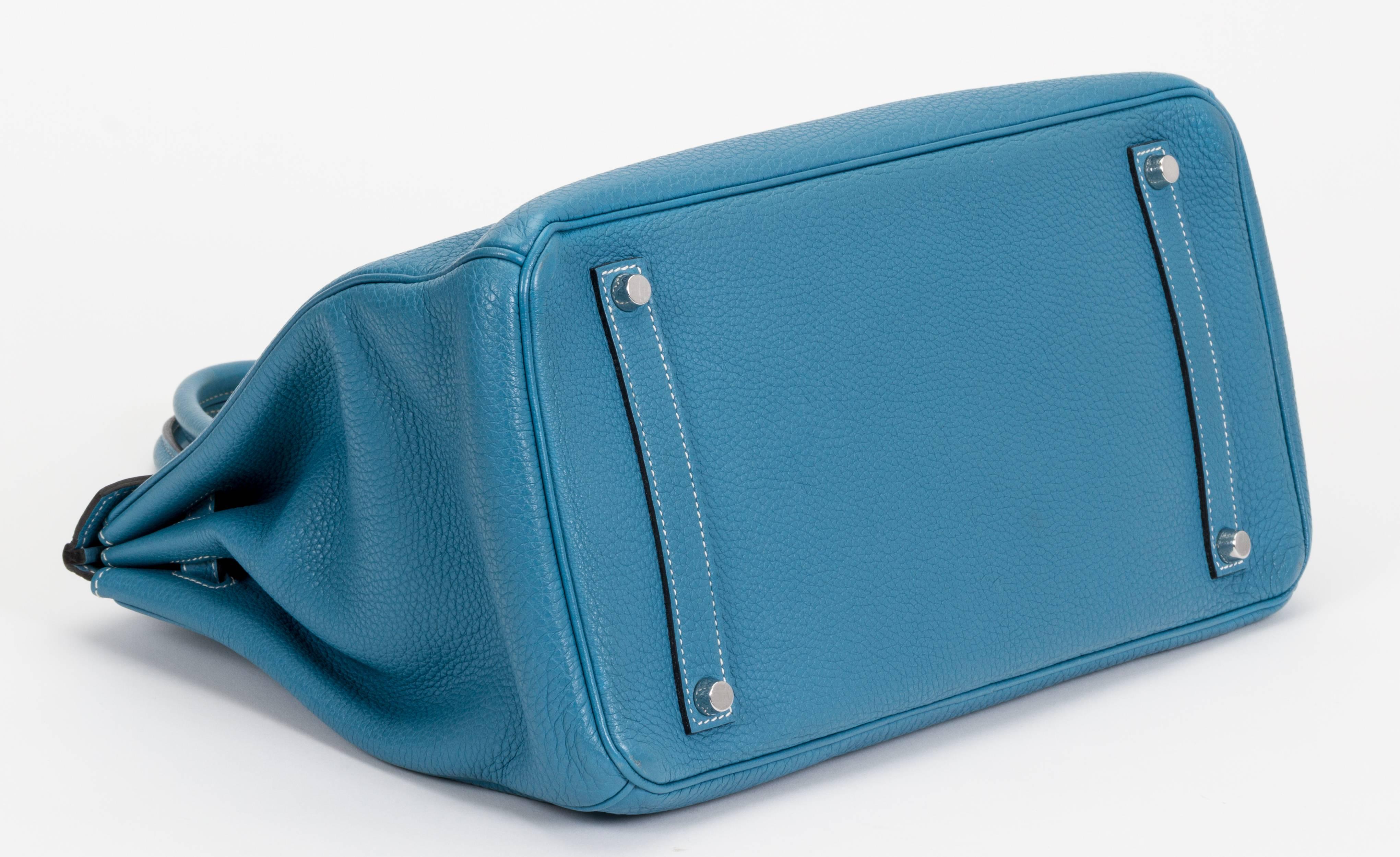 Women's  Hermès 35cm Blue Jean Clemence Birkin Bag