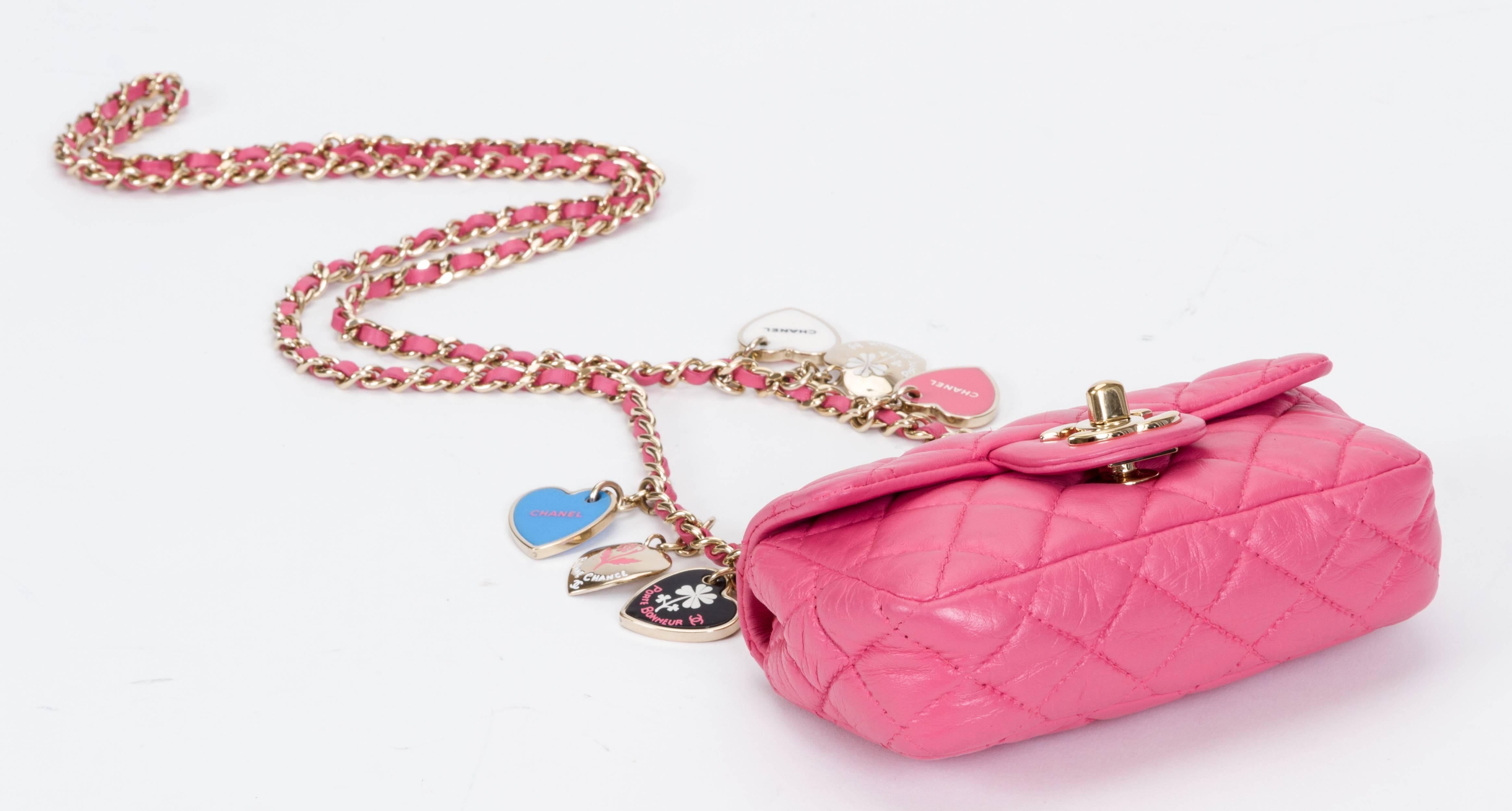 Chanel Valentine Mini Cross Body Pink Bag In Excellent Condition In West Hollywood, CA